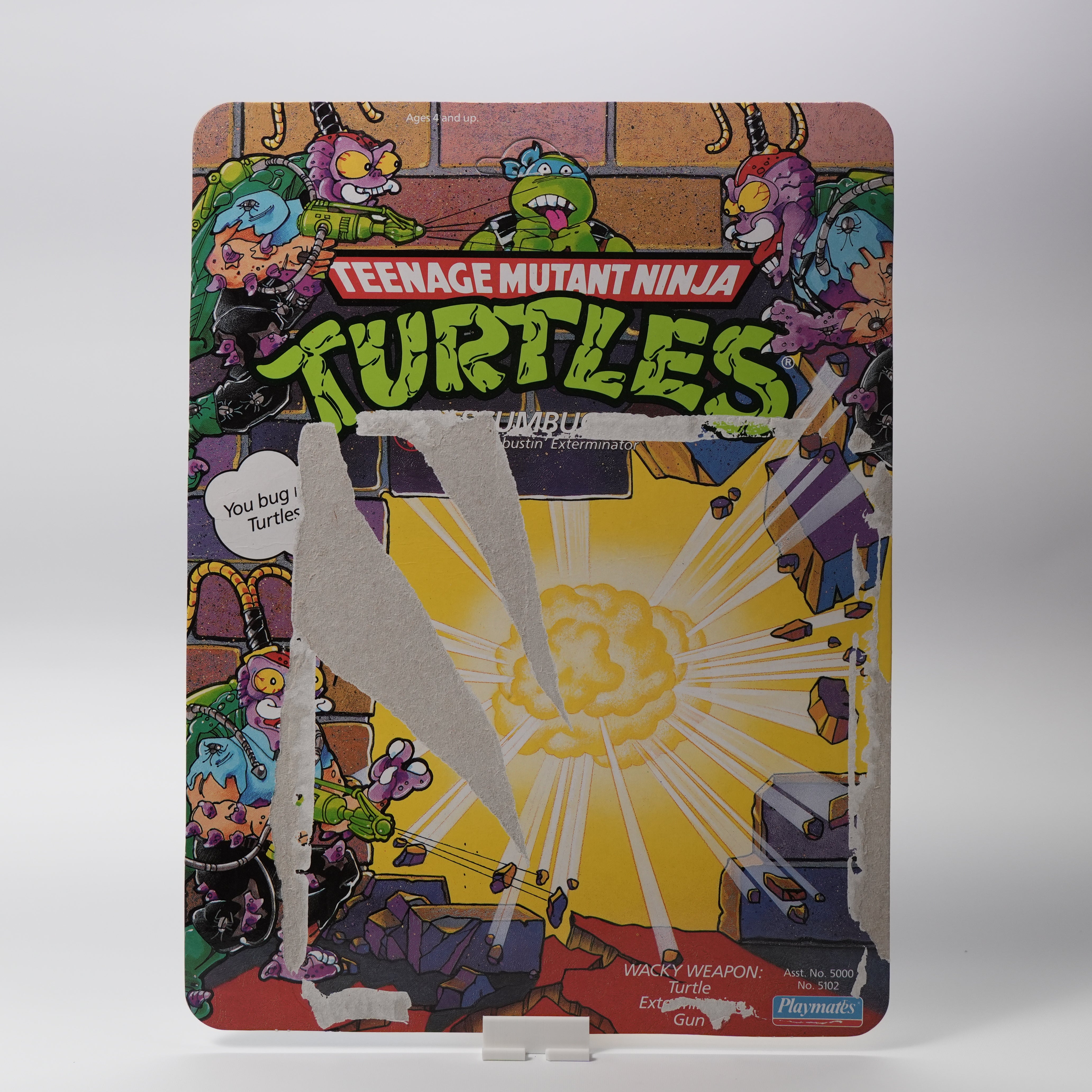 1990 Scumbug TMNT Complete with Figure, Accessories, and Unpunched Cardback