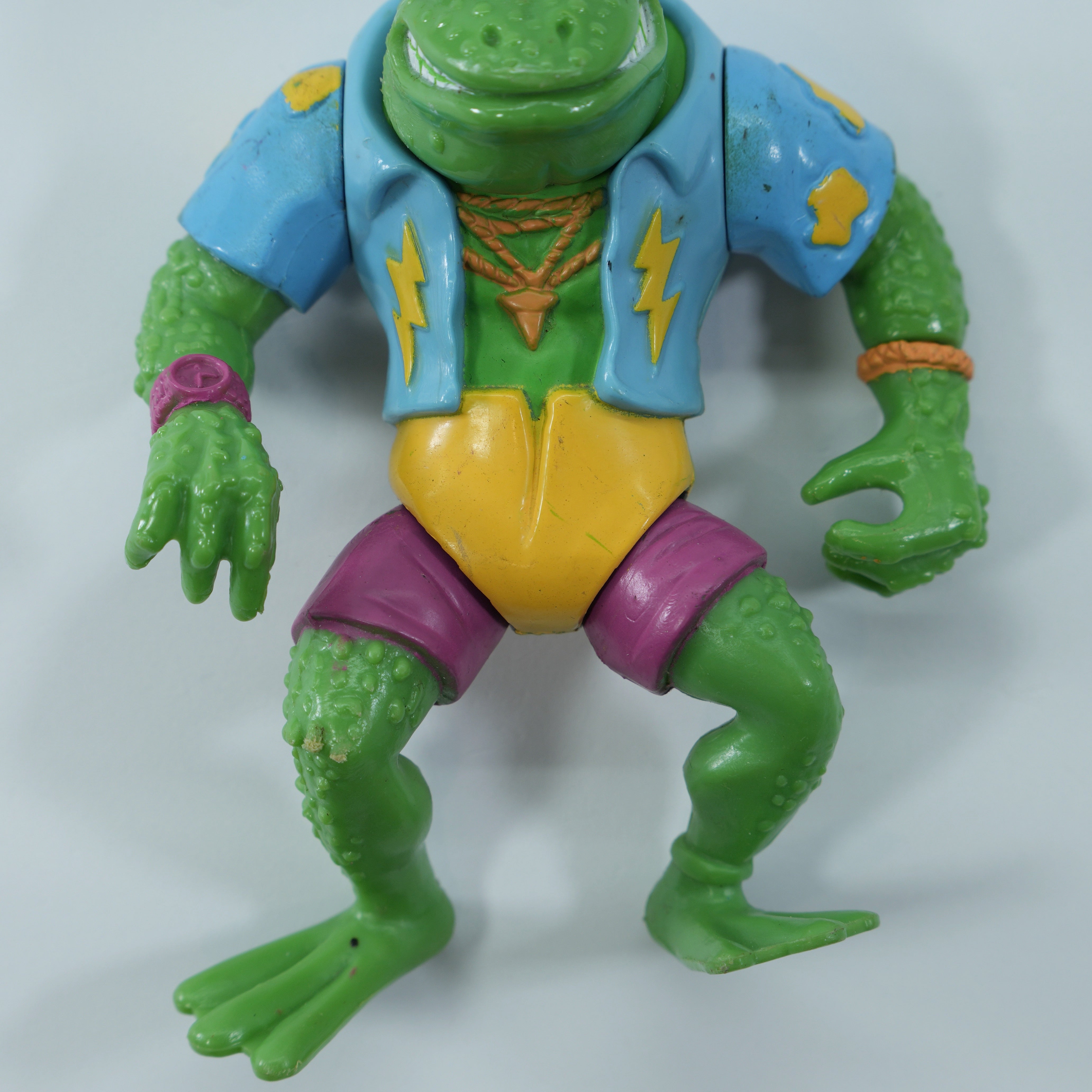 1989 Genghis Frog TMNT Complete with Figure, Accessories, and Full Cardback