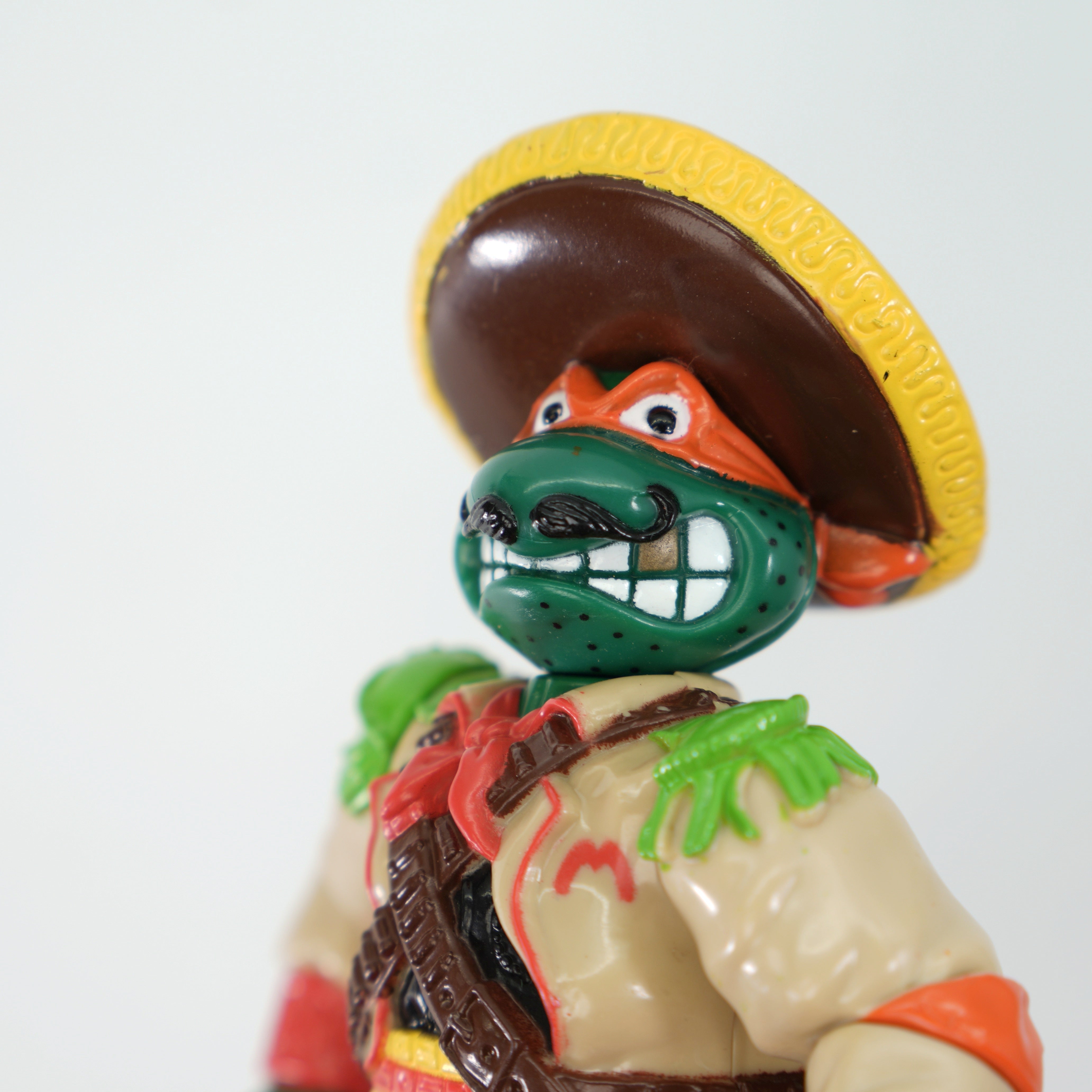 1992 Bandito Bashin' Mike TMNT Complete with Figure, Accessories, and Unpunched Cardback