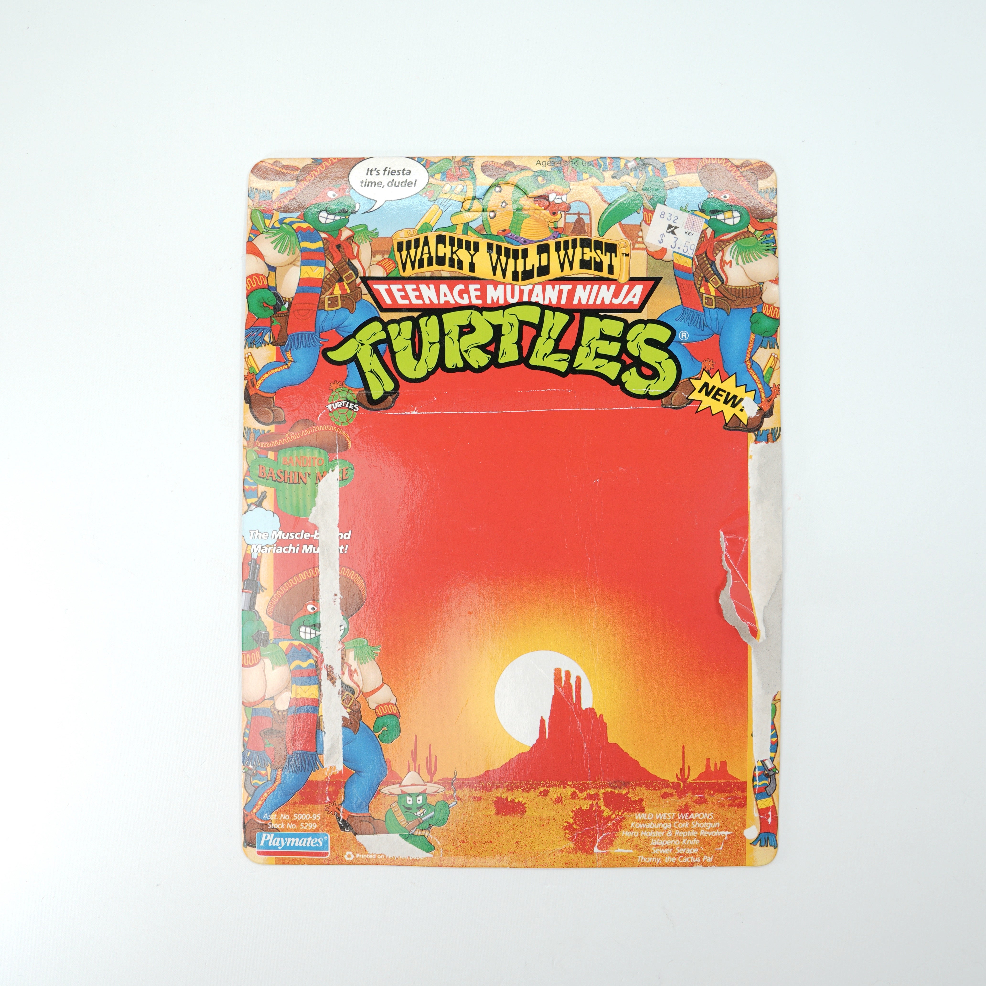 1992 Bandito Bashin' Mike TMNT Complete with Figure, Accessories, and Unpunched Cardback