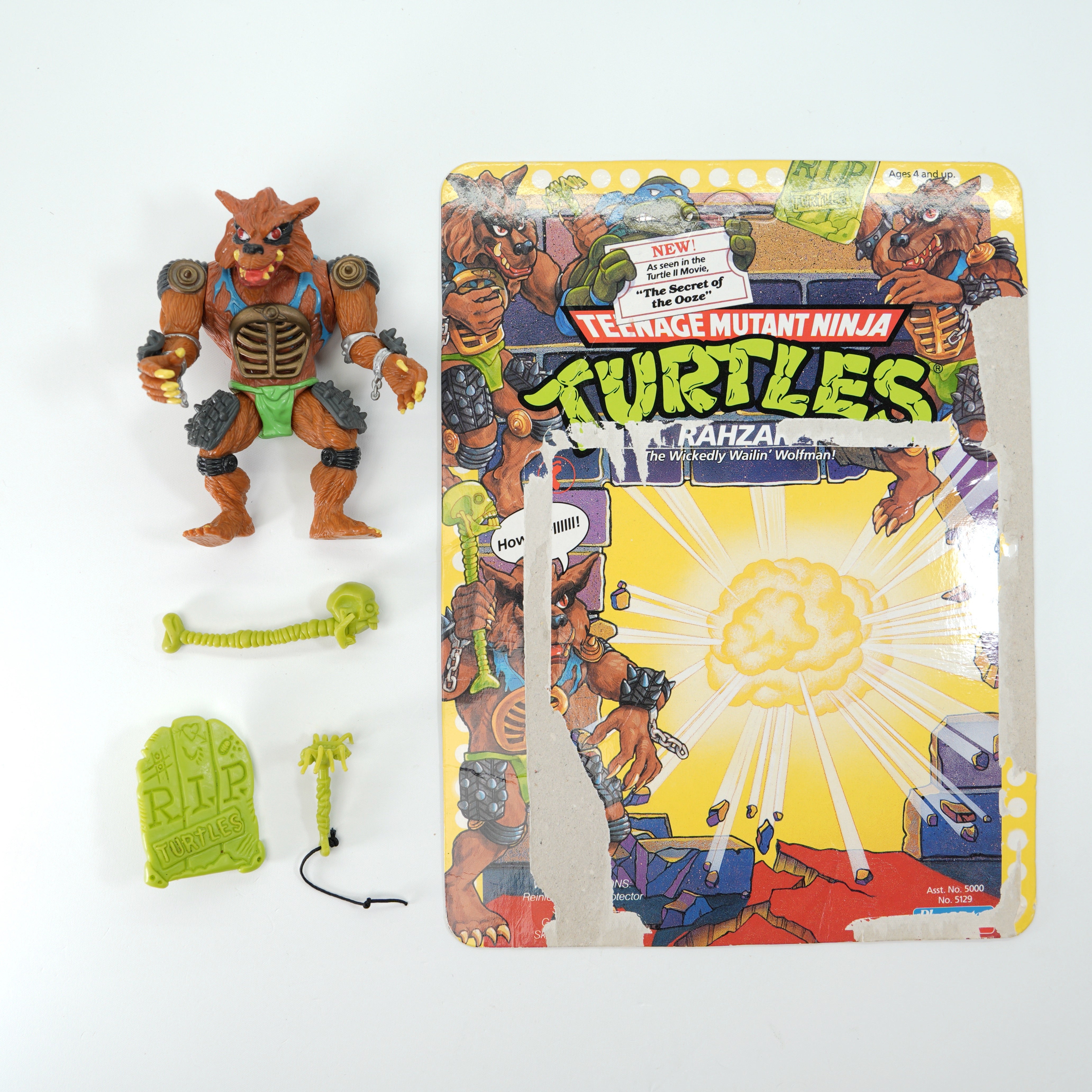 1991 Rahzar TMNT Complete with Figure, Accessories, and Unpunched Cardback