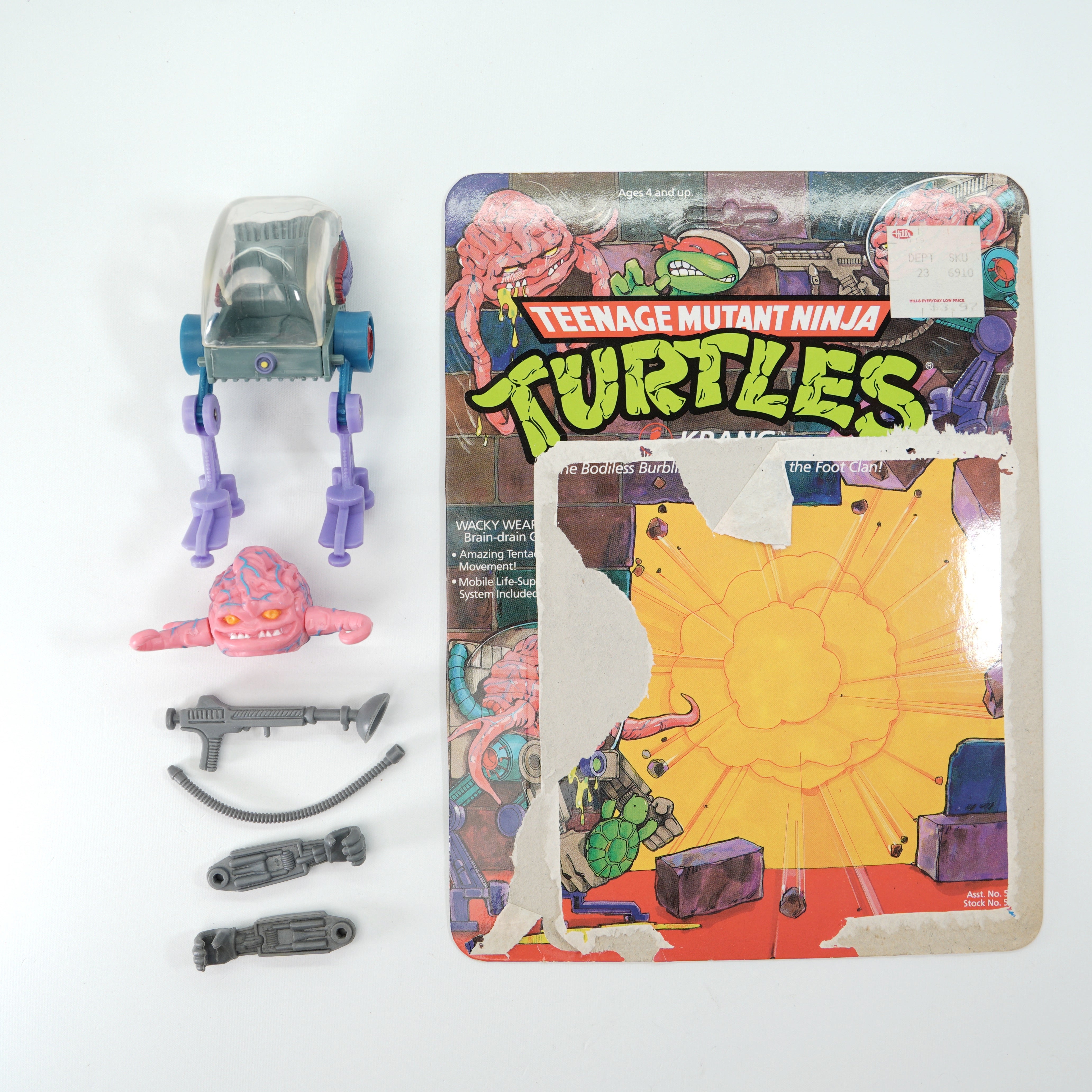 1988 Krang TMNT Complete with Figure, Accessories, and Unpunched Cardback