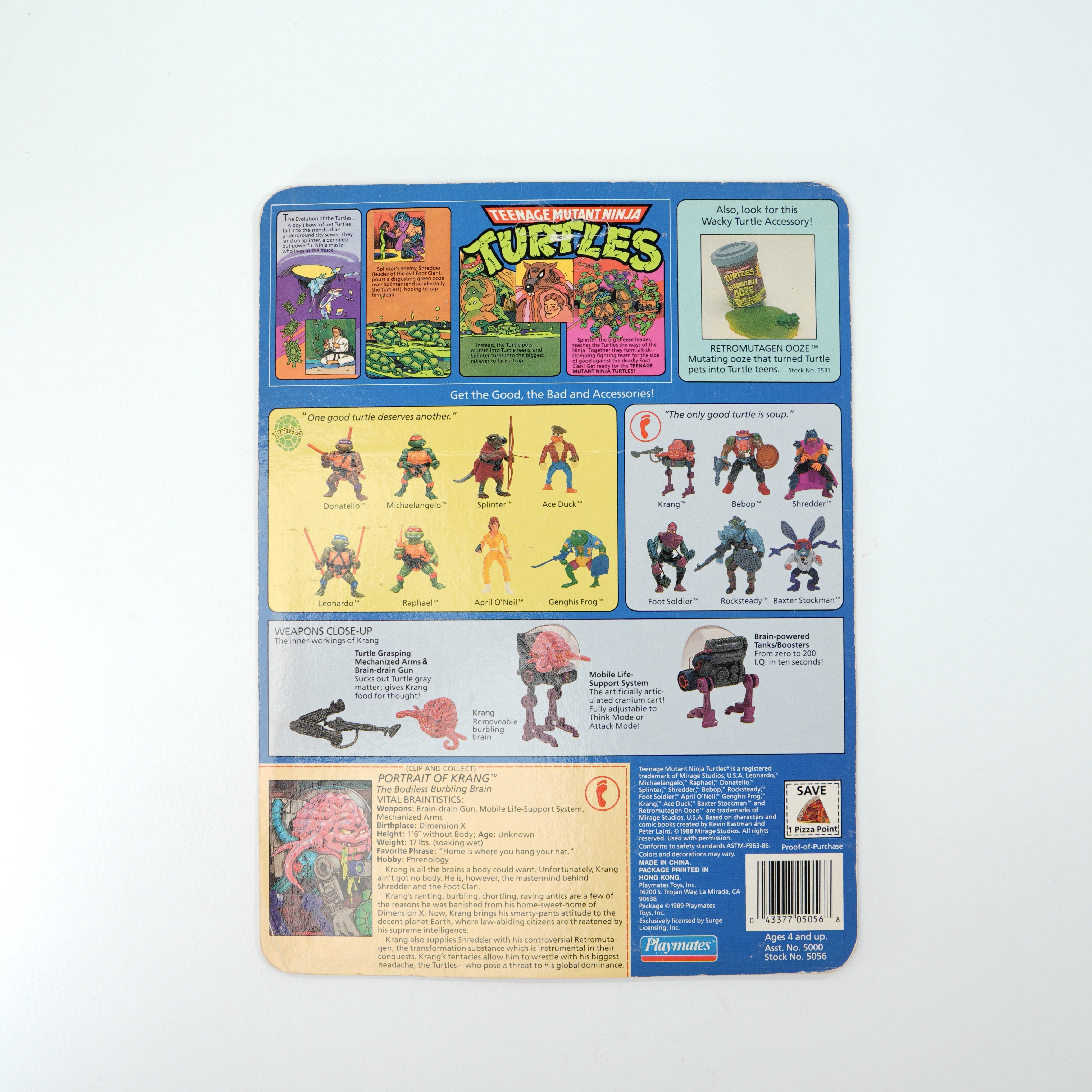 1988 Krang TMNT Complete with Figure, Accessories, and Unpunched Cardback