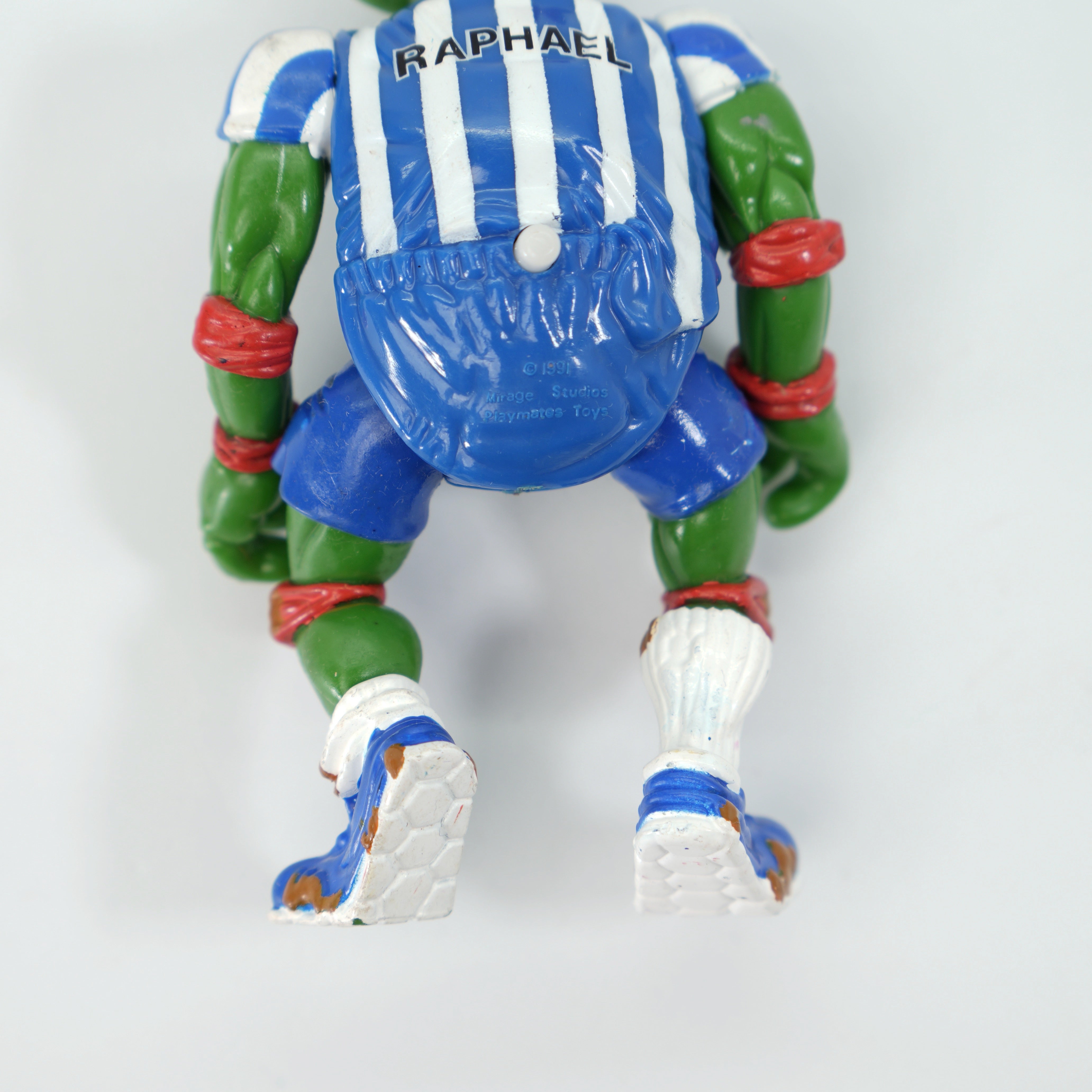 1991 Shell Kickin' Raph TMNT Complete with Figure, Accessories, and Unpunched Cardback