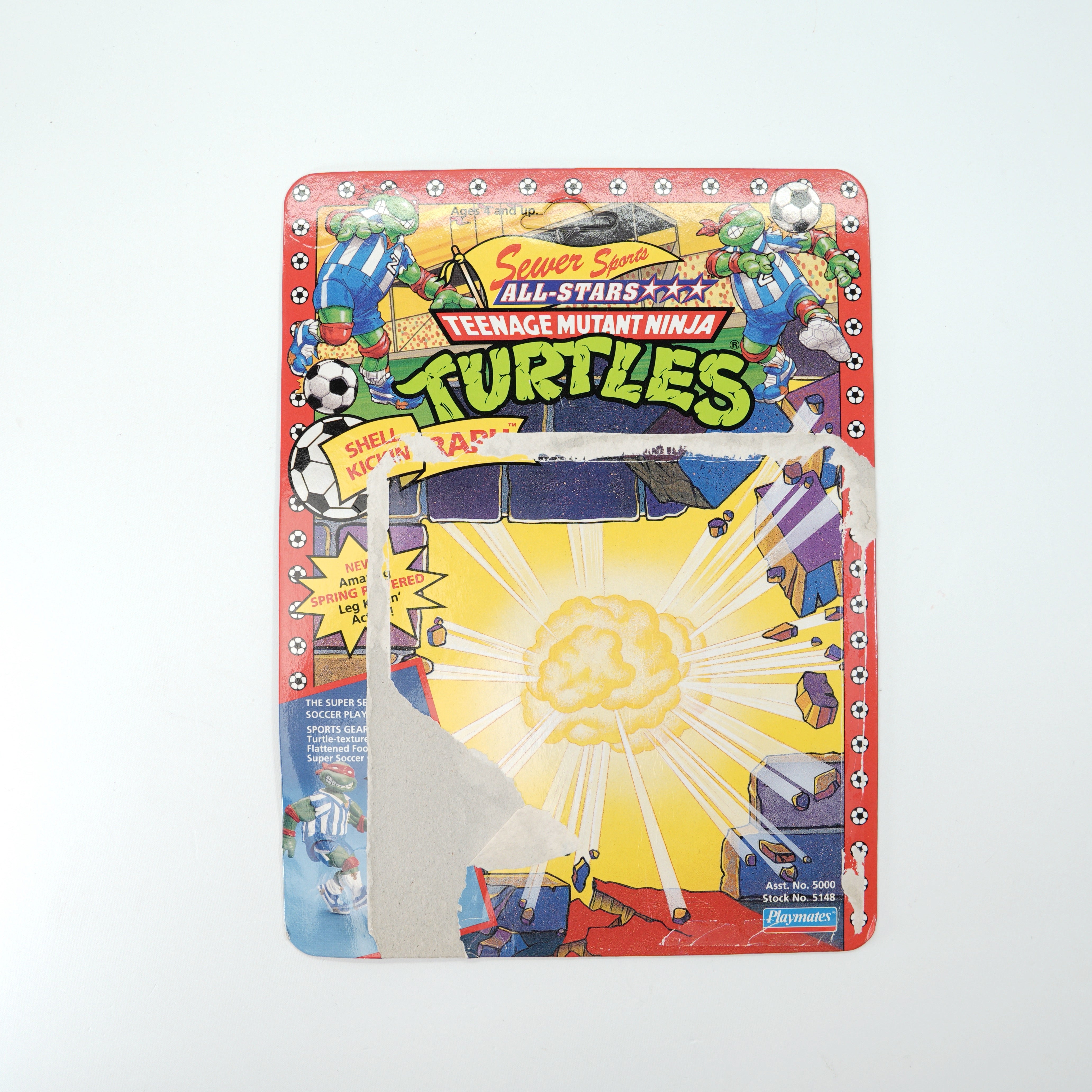 1991 Shell Kickin' Raph TMNT Complete with Figure, Accessories, and Unpunched Cardback