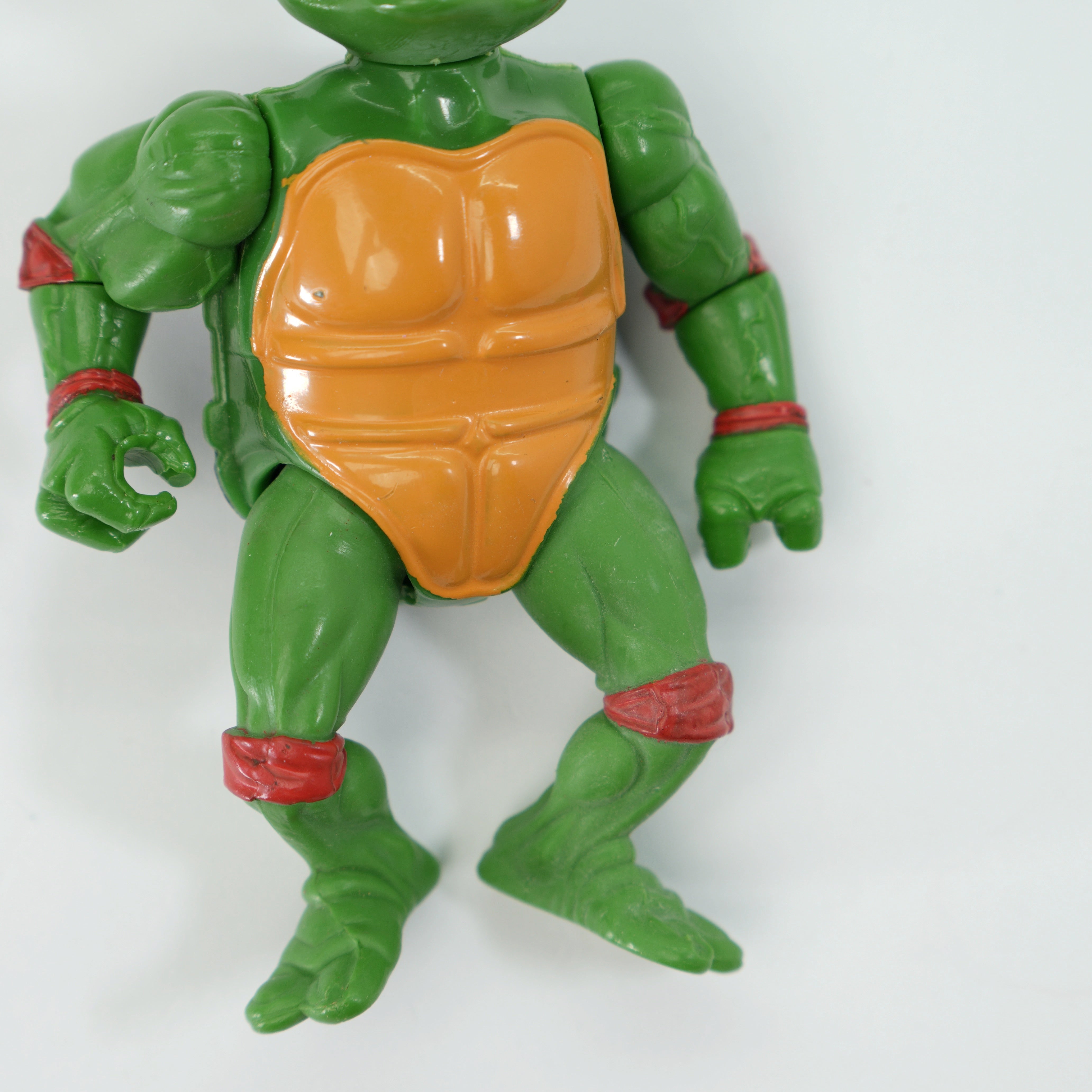 1988 Raphael Hard Head TMNT Complete with Figure, Accessories, and Unpunched 10 Back Cardback