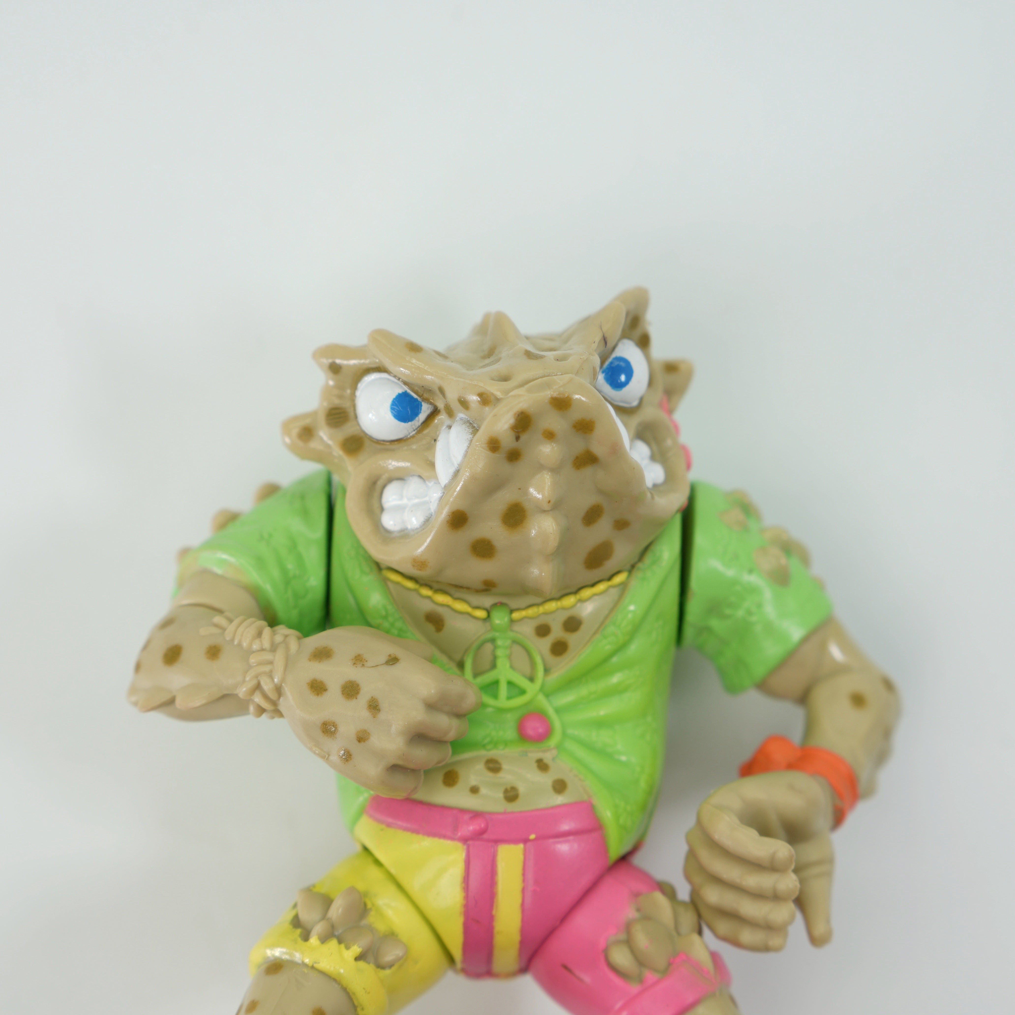 1990 Napoleon Bonafrog (Light Variant) TMNT Complete with Figure, Accessories, and Unpunched Cardback