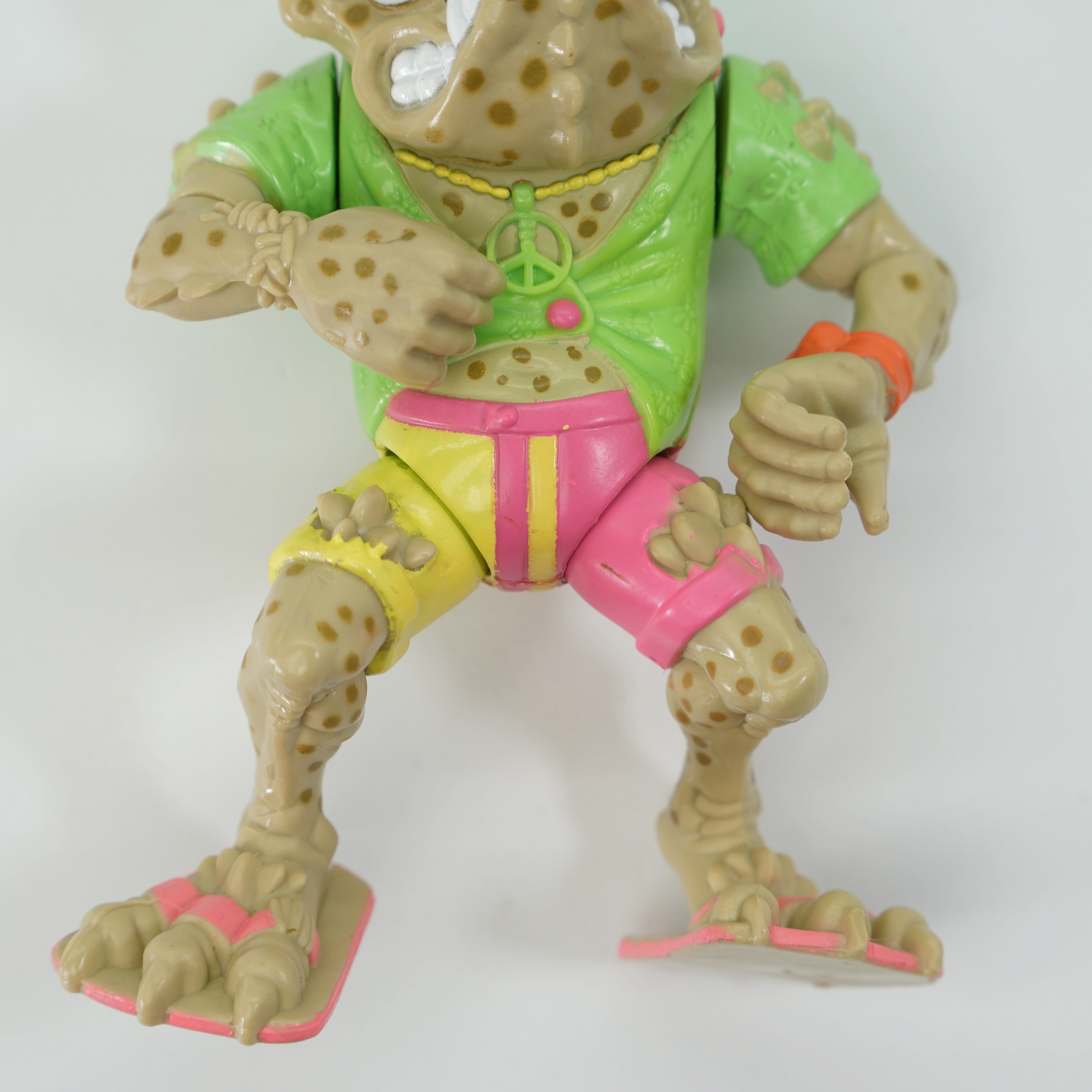 1990 Napoleon Bonafrog (Light Variant) TMNT Complete with Figure, Accessories, and Unpunched Cardback