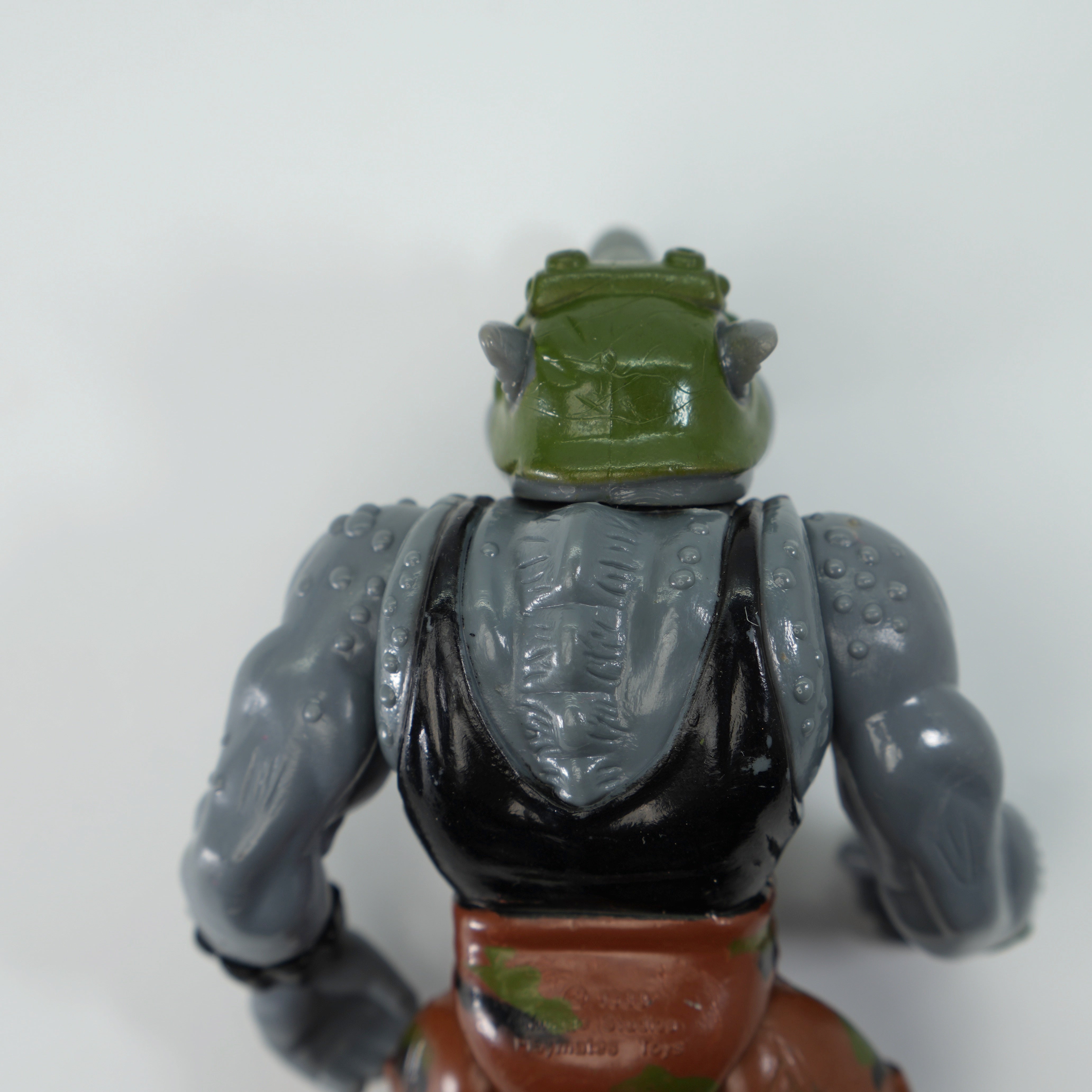 1988 Rocksteady Hard Head TMNT Complete with Figure, Accessories, and Full 10 Back Cardback