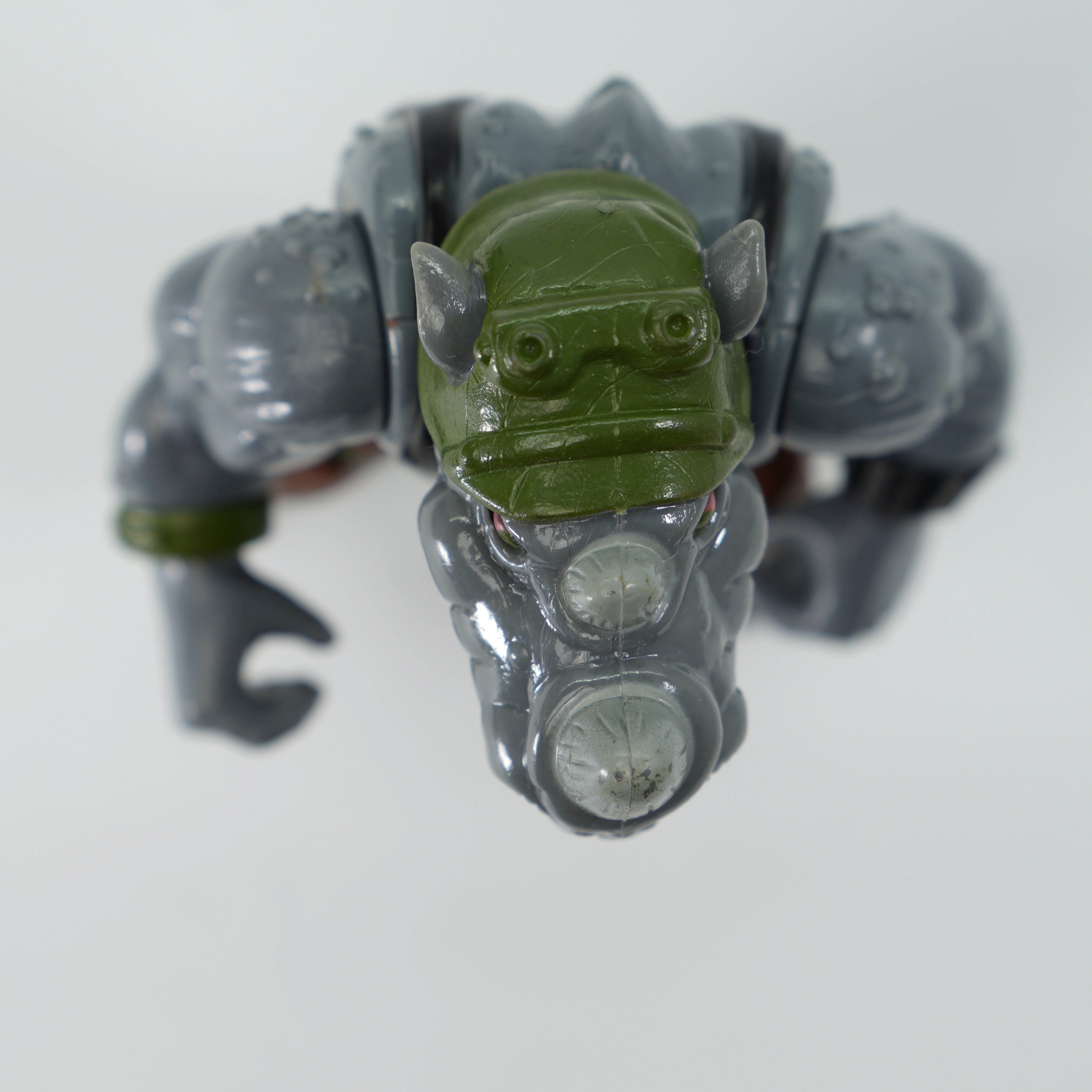 1988 Rocksteady Hard Head TMNT Complete with Figure, Accessories, and Full 10 Back Cardback