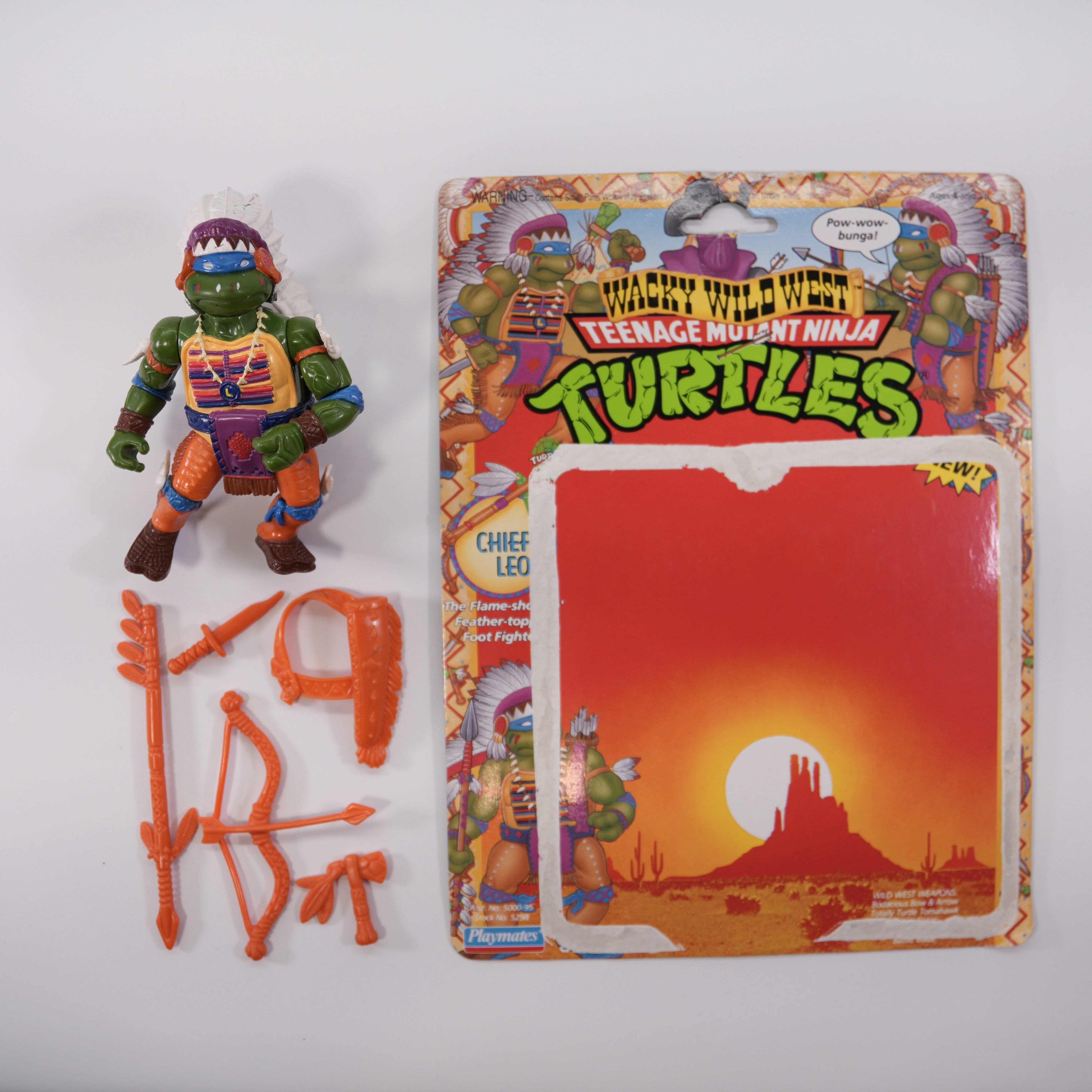 1992 Chief Leo TMNT Complete with Figure, Accessories, and Full Cardback