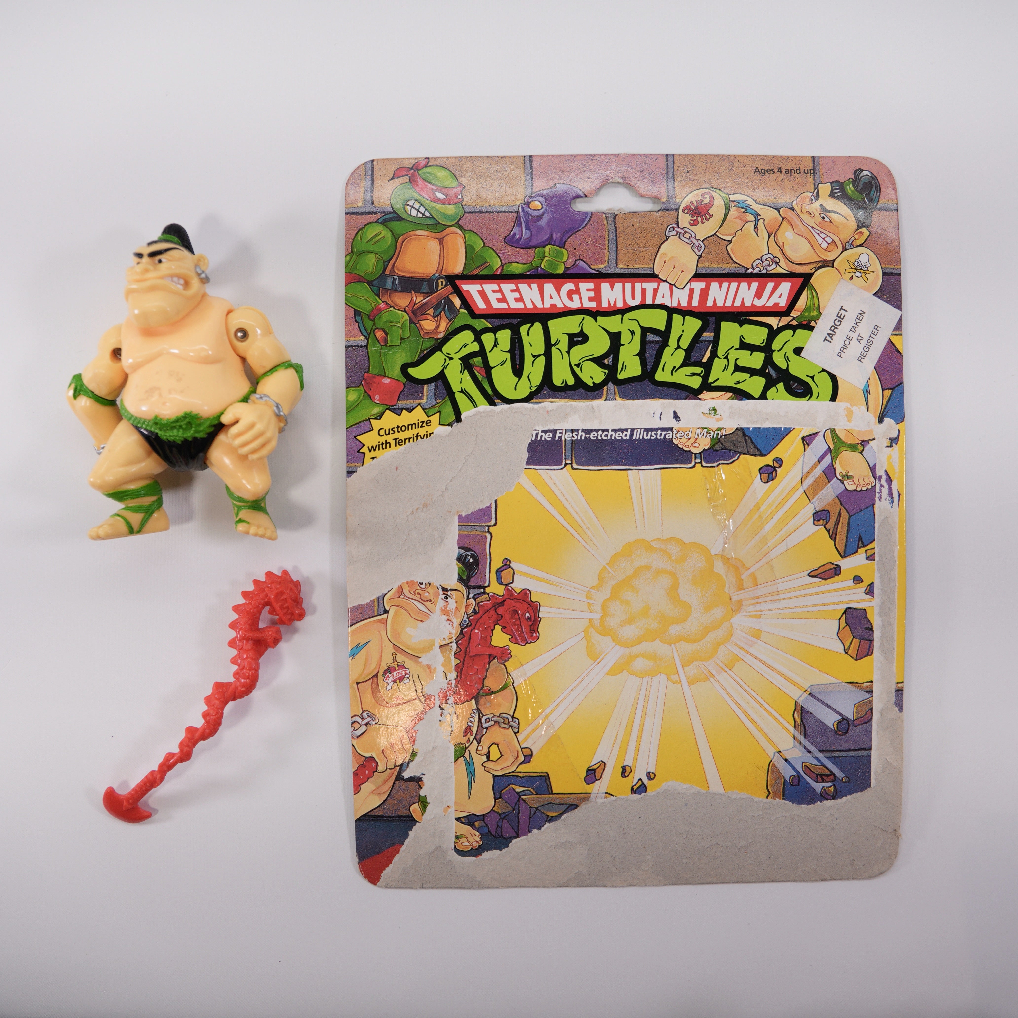 1991 Tattoo TMNT Complete with Figure, Accessories, and Full Cardback