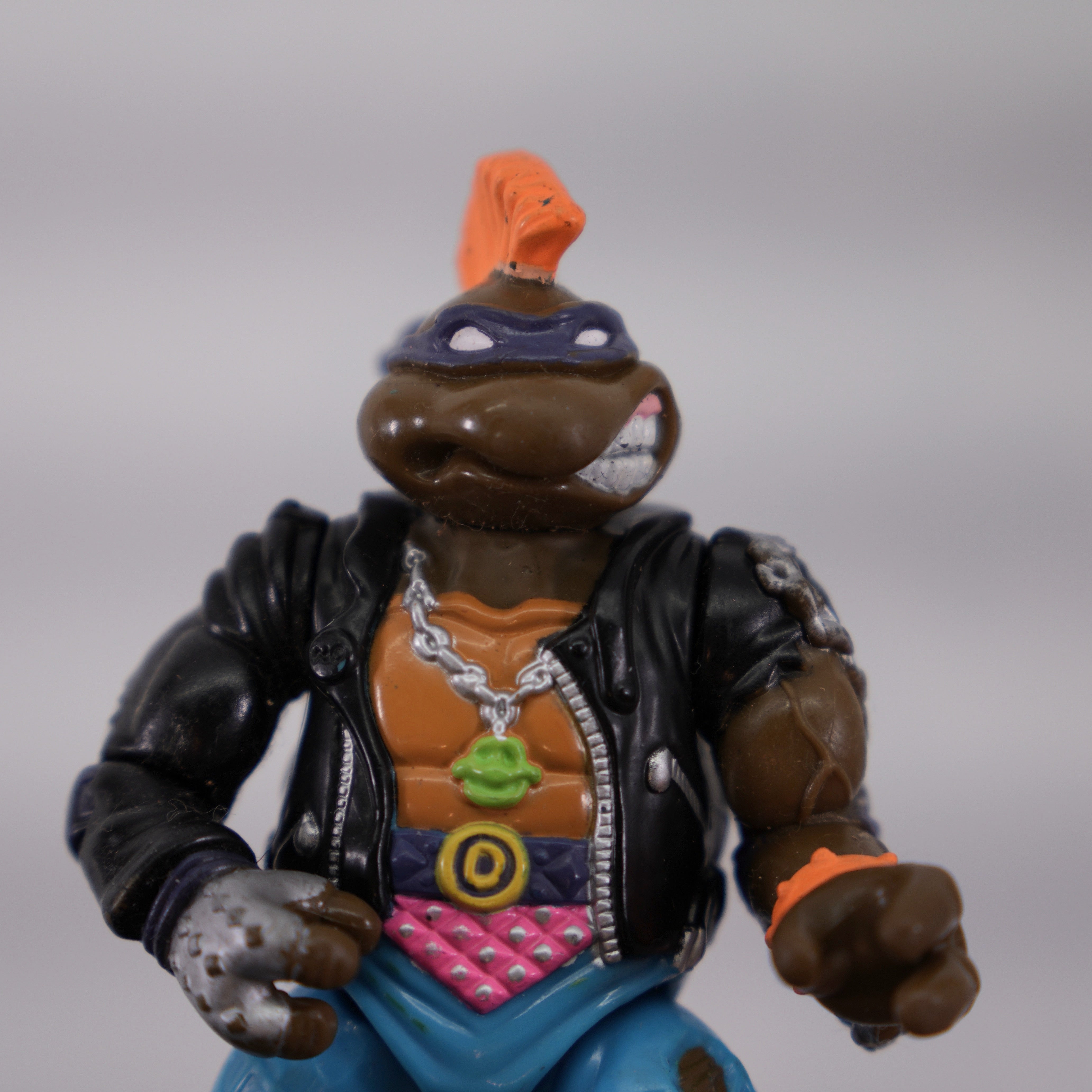 1990 Punker Don TMNT Complete with Figure, Accessories, and Full Cardback