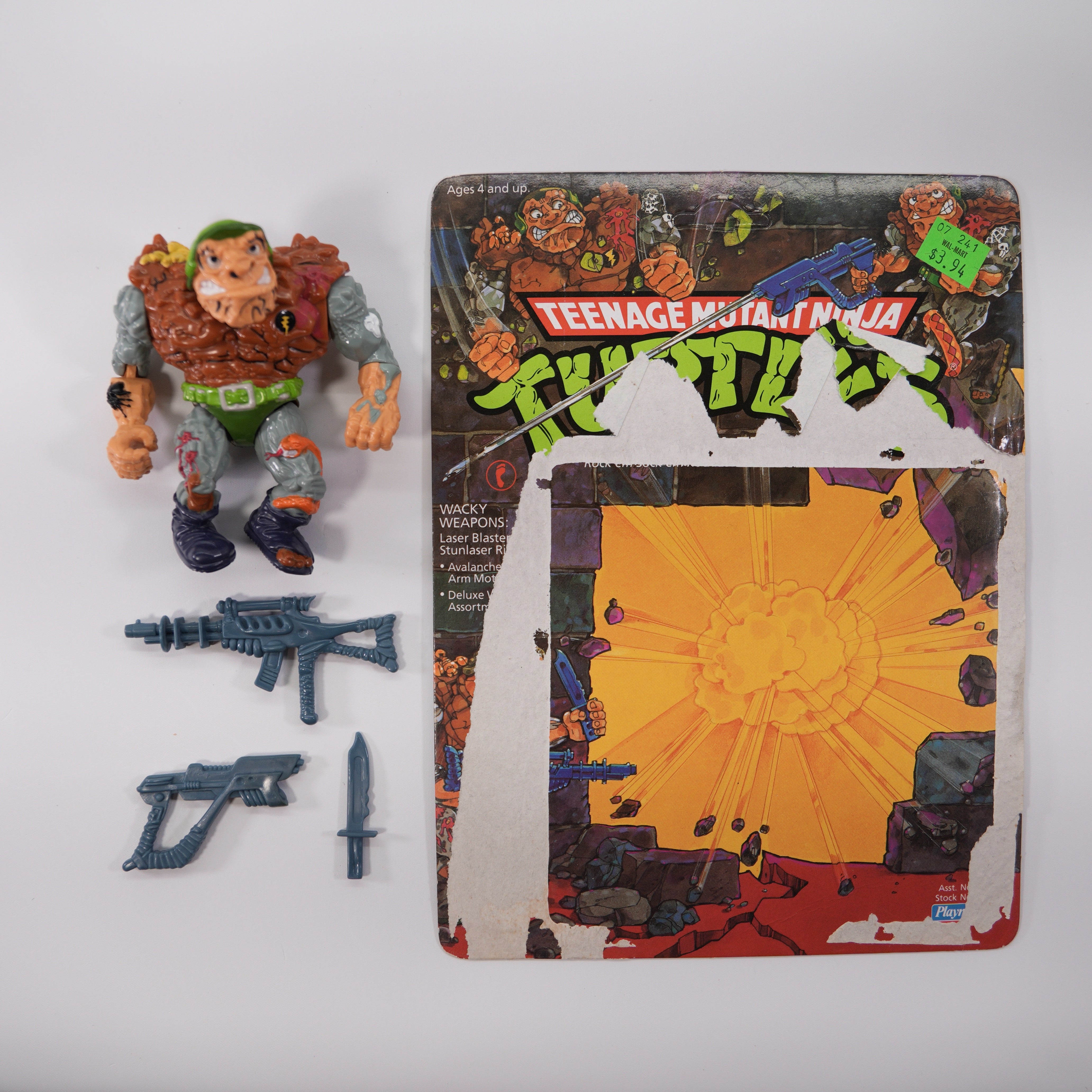 1989 Traag TMNT Complete with Figure, Accessories, and Unpunched Cardback