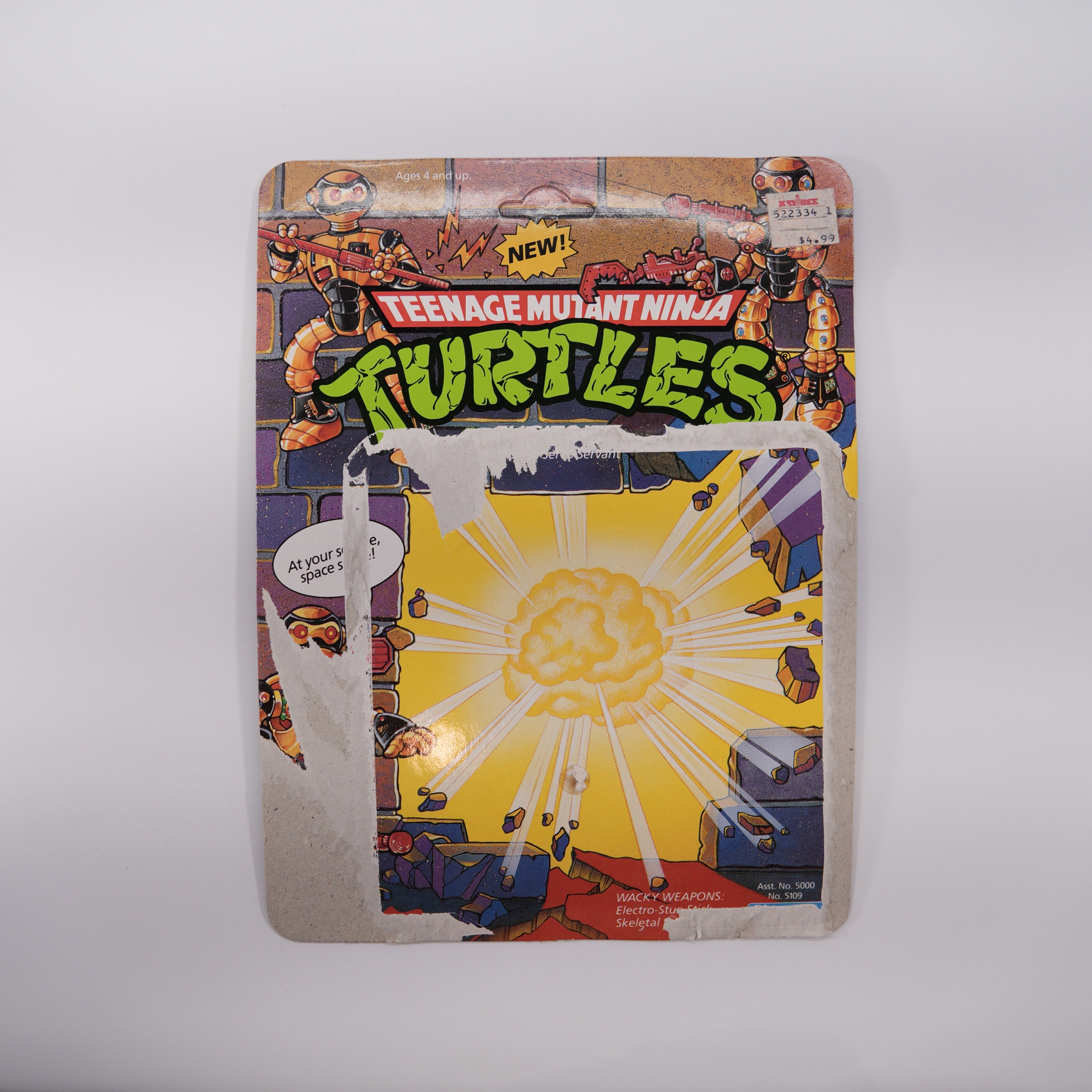 1990 Fugitoid TMNT Complete with Figure, Accessories, and Unpunched Cardback