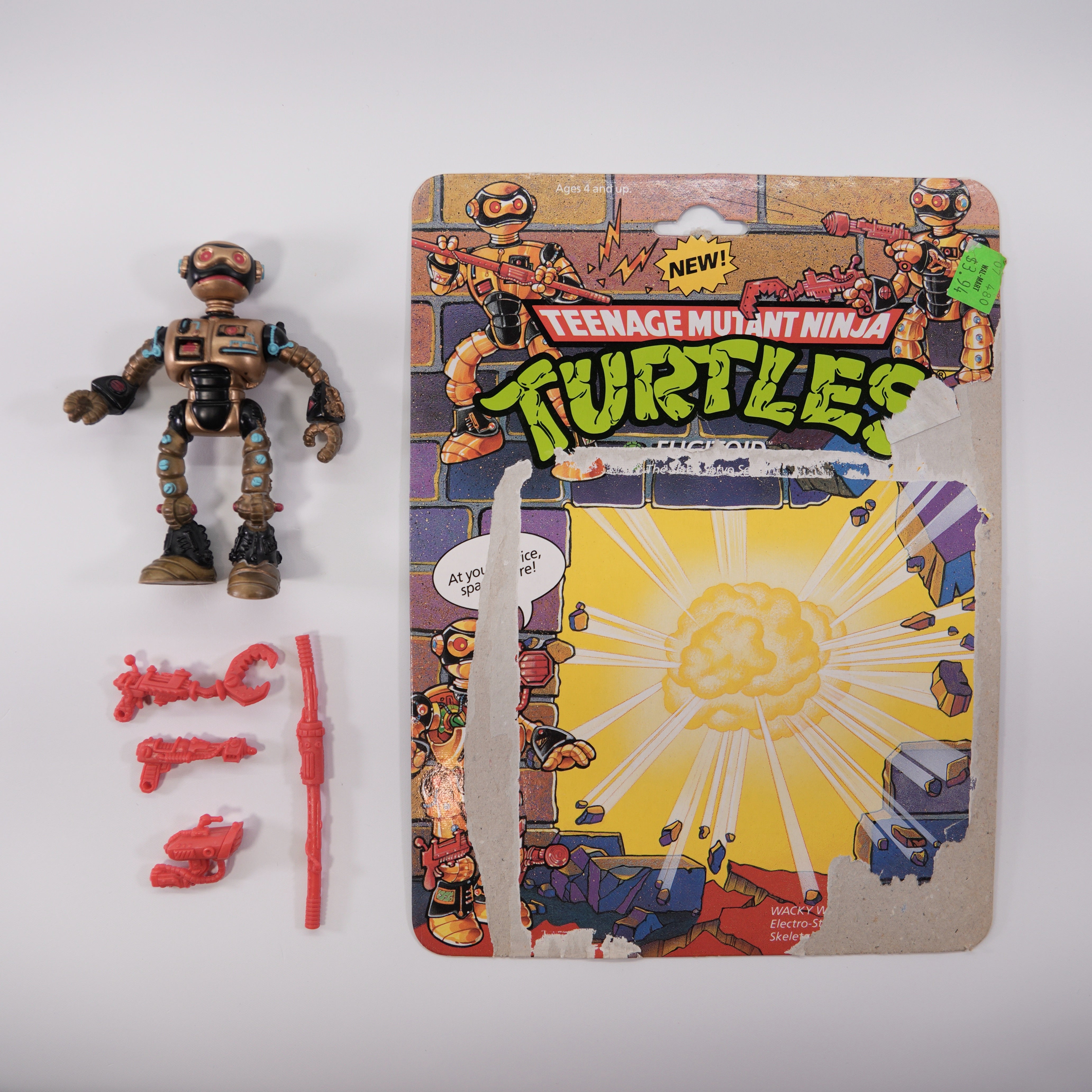 1990 Fugitoid TMNT Complete with Figure, Accessories, and Full Cardback