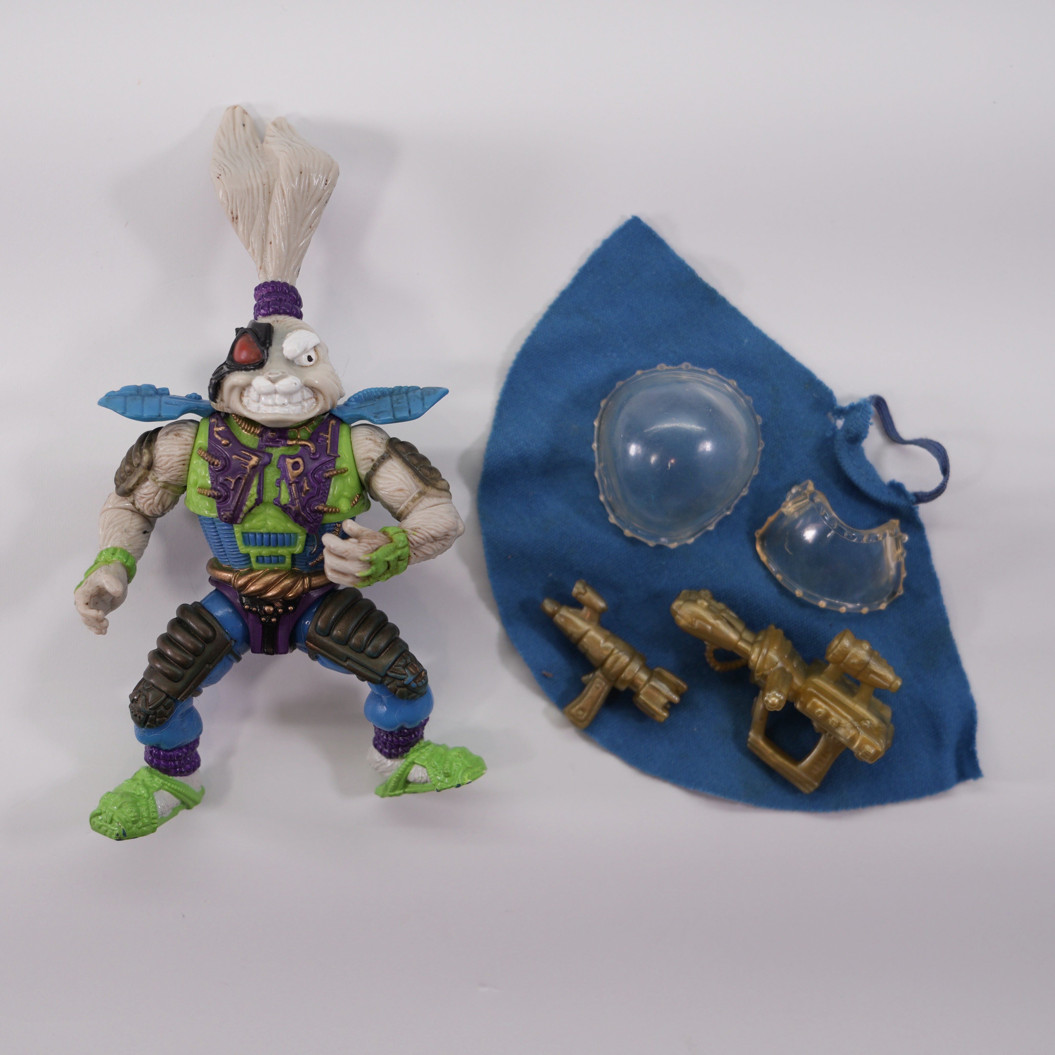 1990 Space Usagi TMNT Complete with Figure, Accessories, and Unpunched Cardback