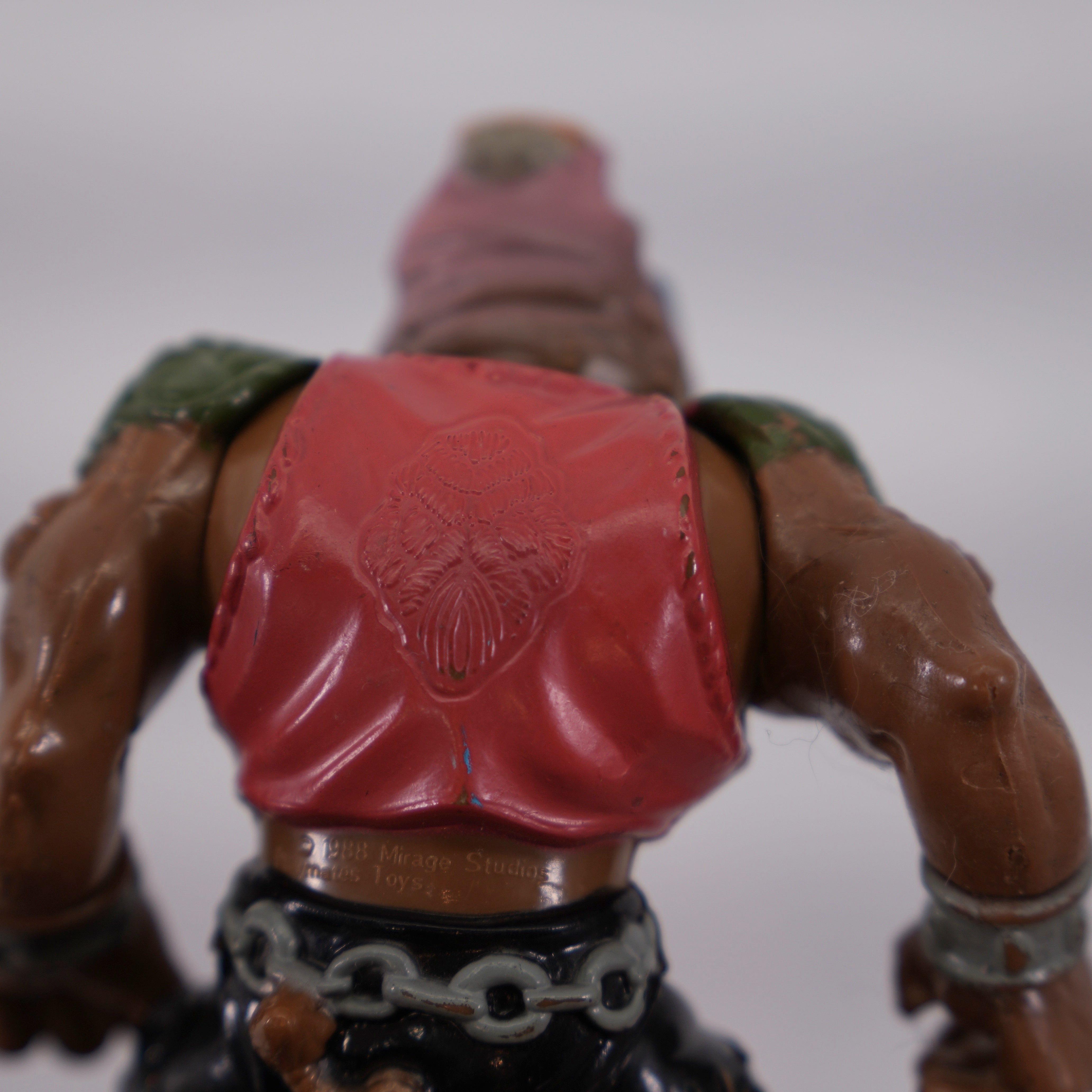 1988 Pink Soft Head Bebop TMNT Complete with Figure, Accessories, and Unpunched 10 Back Cardback