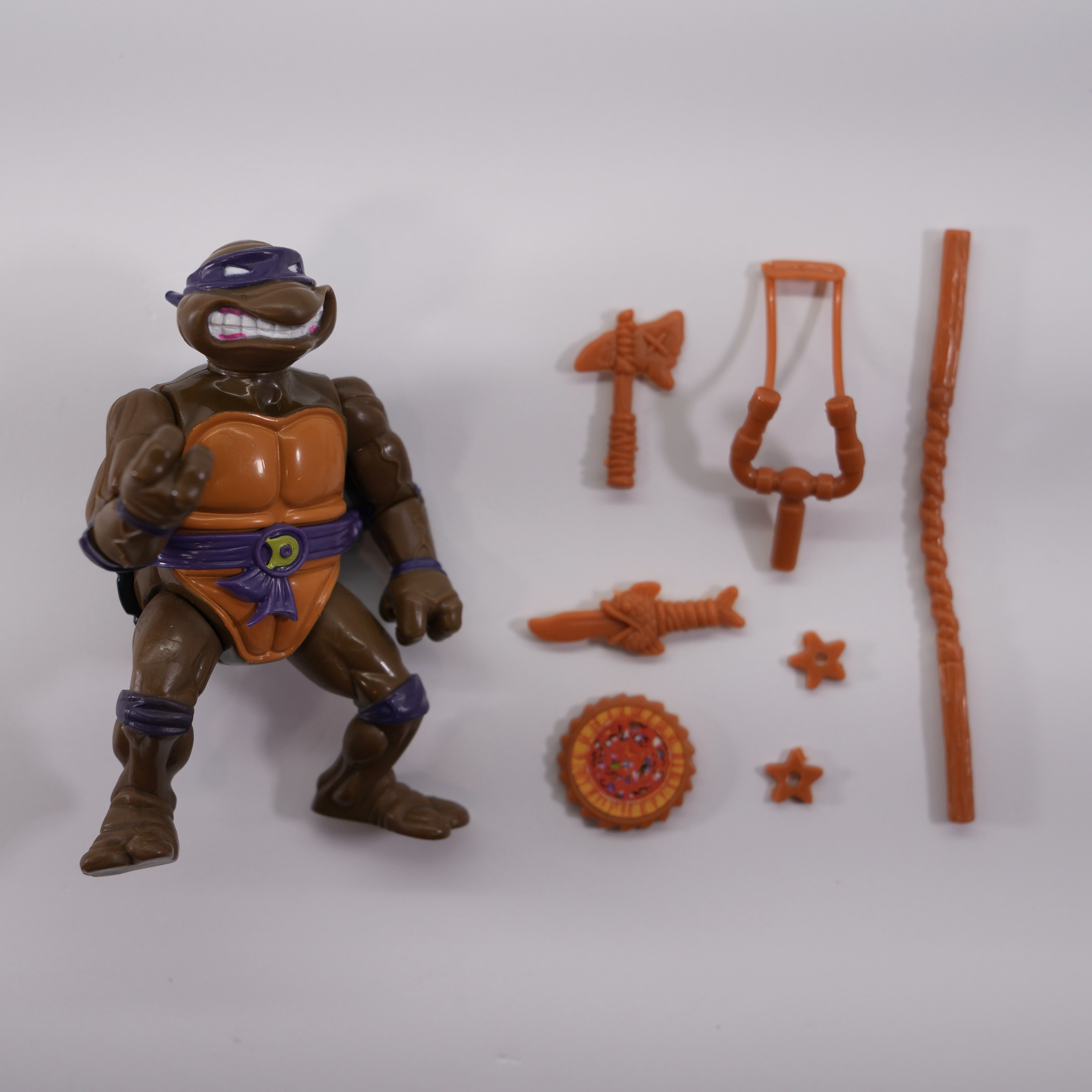 1991 Leonardo Storage Shell TMNT Complete with Figure, Accessories, and Unpunched Cardback