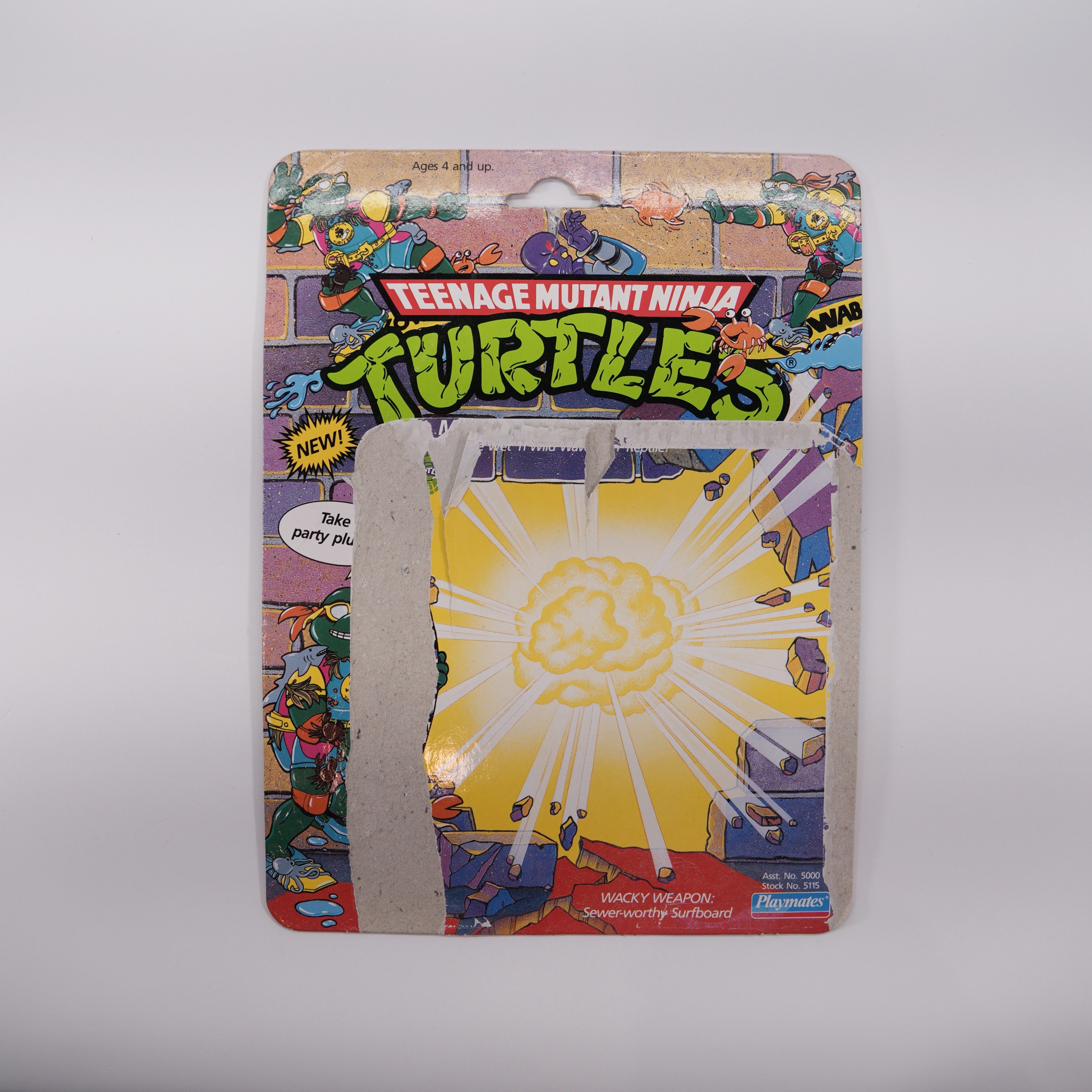 1990 Mike, The Sewer Surfer TMNT Complete with Figure, Accessories, and Full Cardback