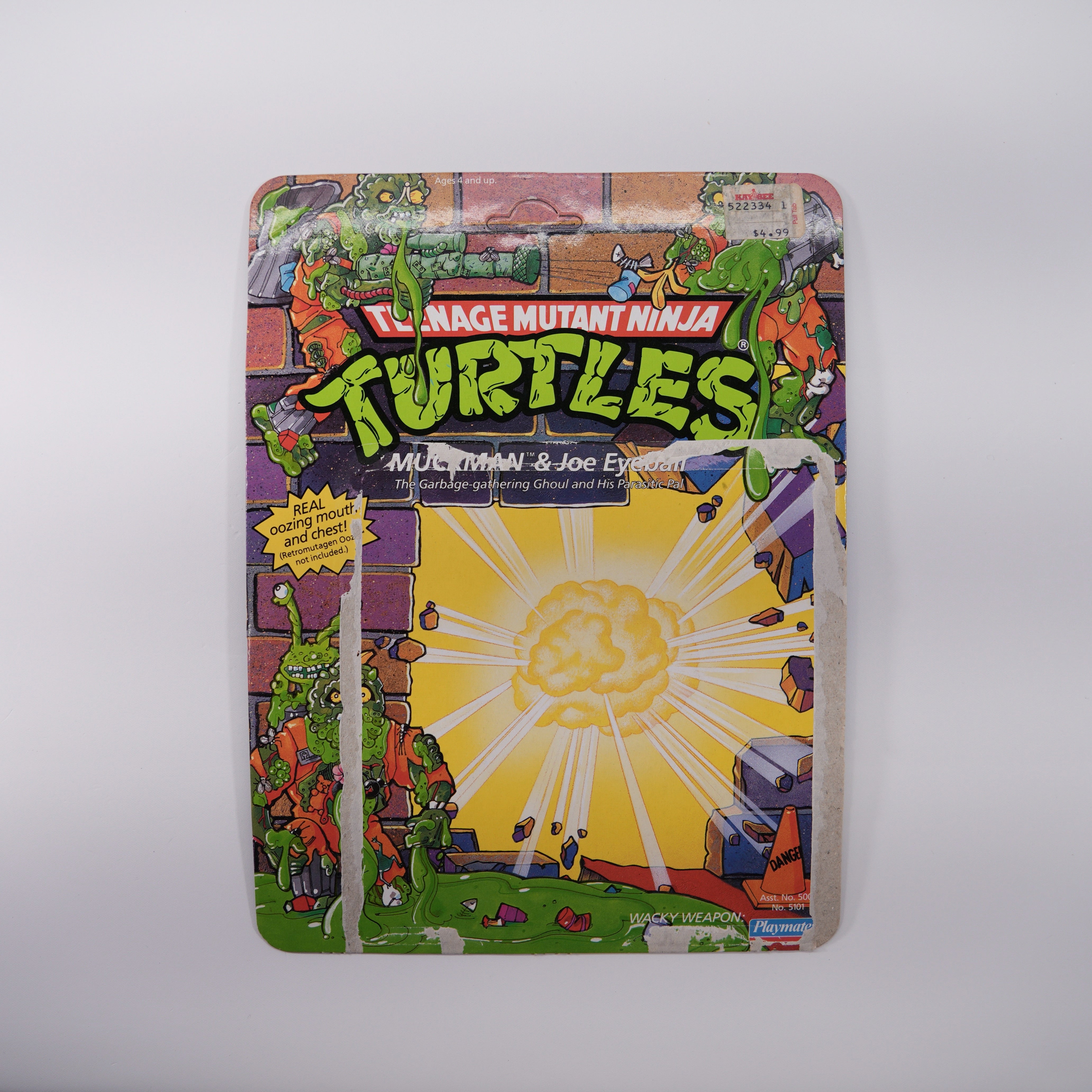 1989 Muckman TMNT Complete with Figure, Accessories, and Unpunched Cardback