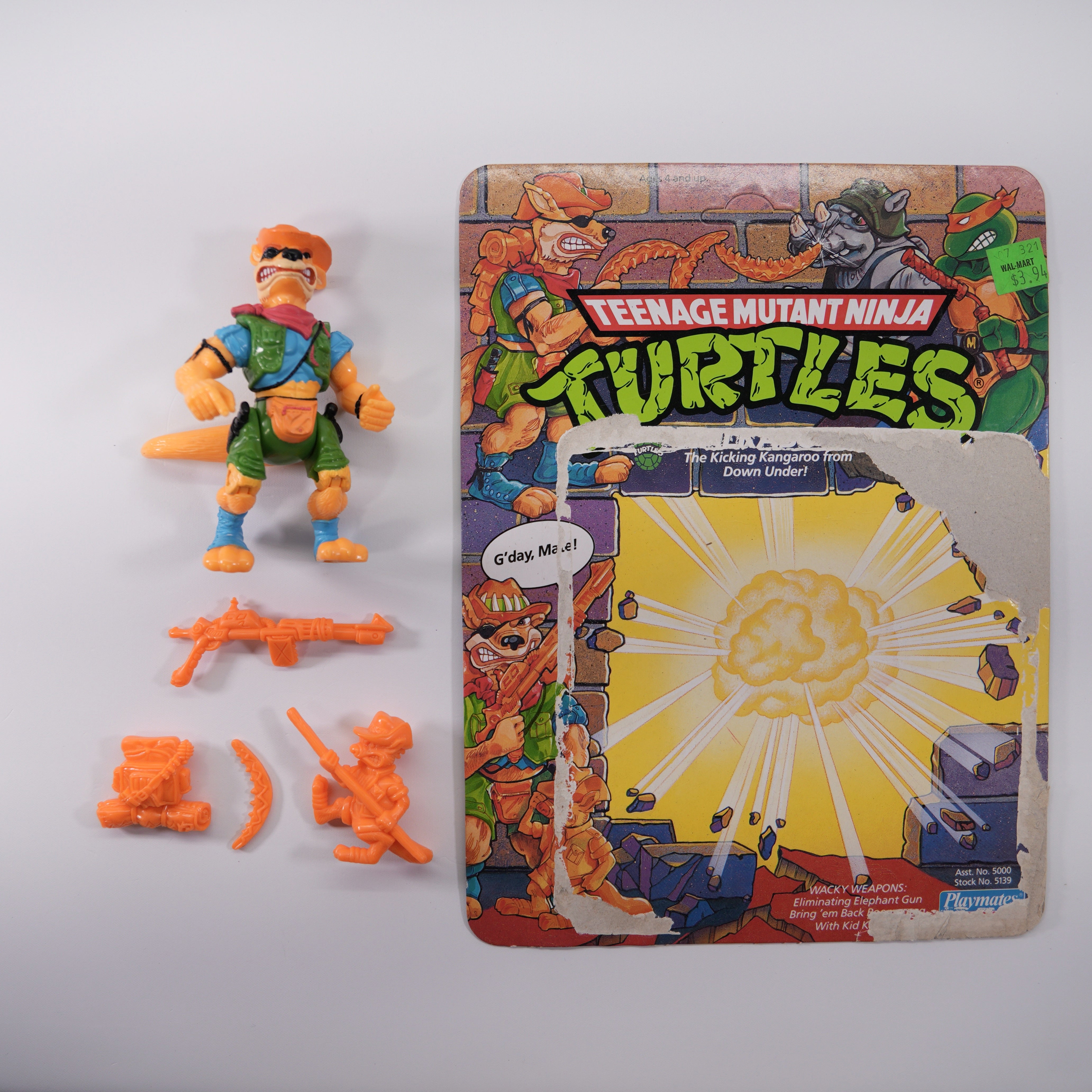 1991 Walkabout TMNT Complete with Figure, Accessories, and Unpunched Cardback