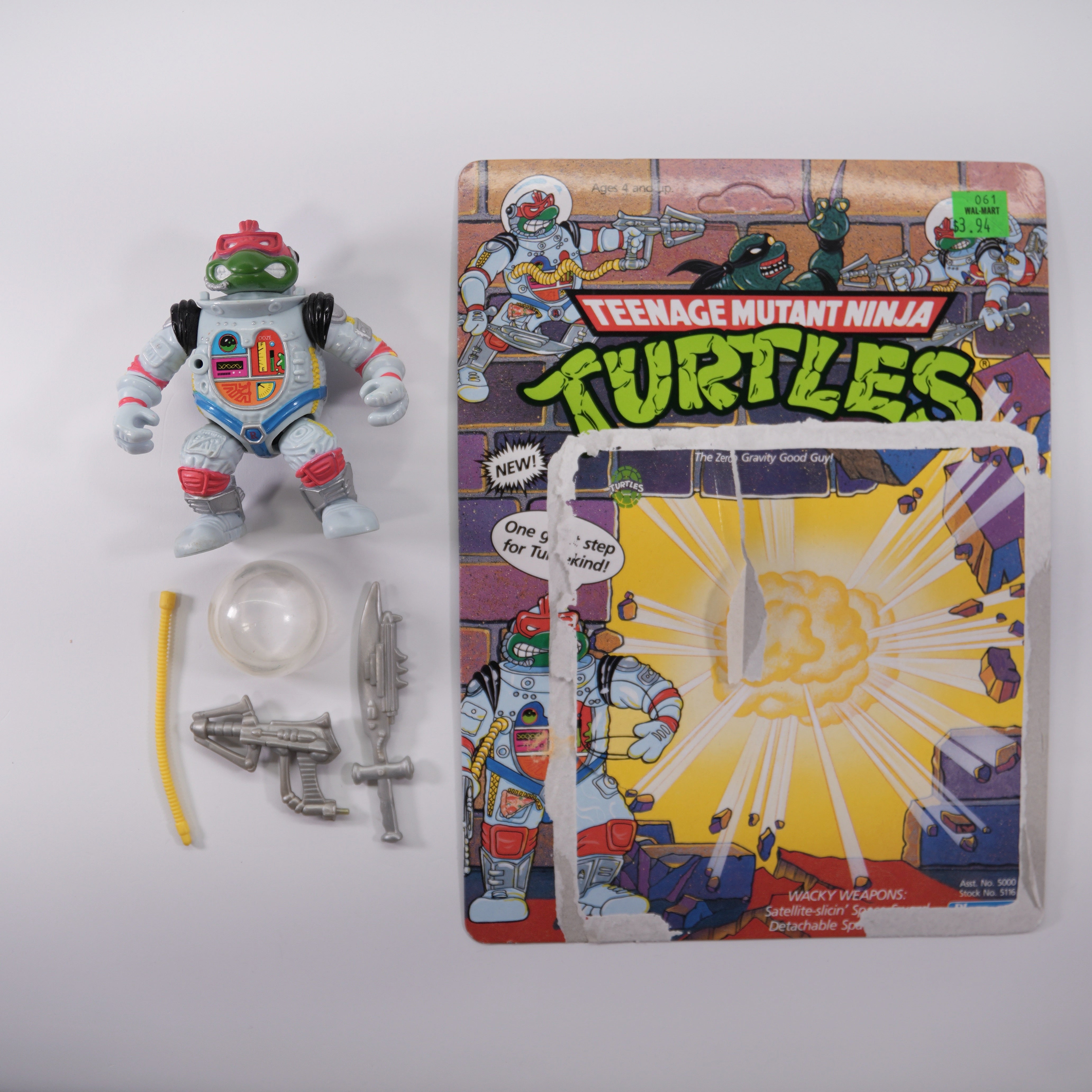 1990 Raph, The Space Cadet TMNT Complete with Figure, Accessories, and Full Cardback