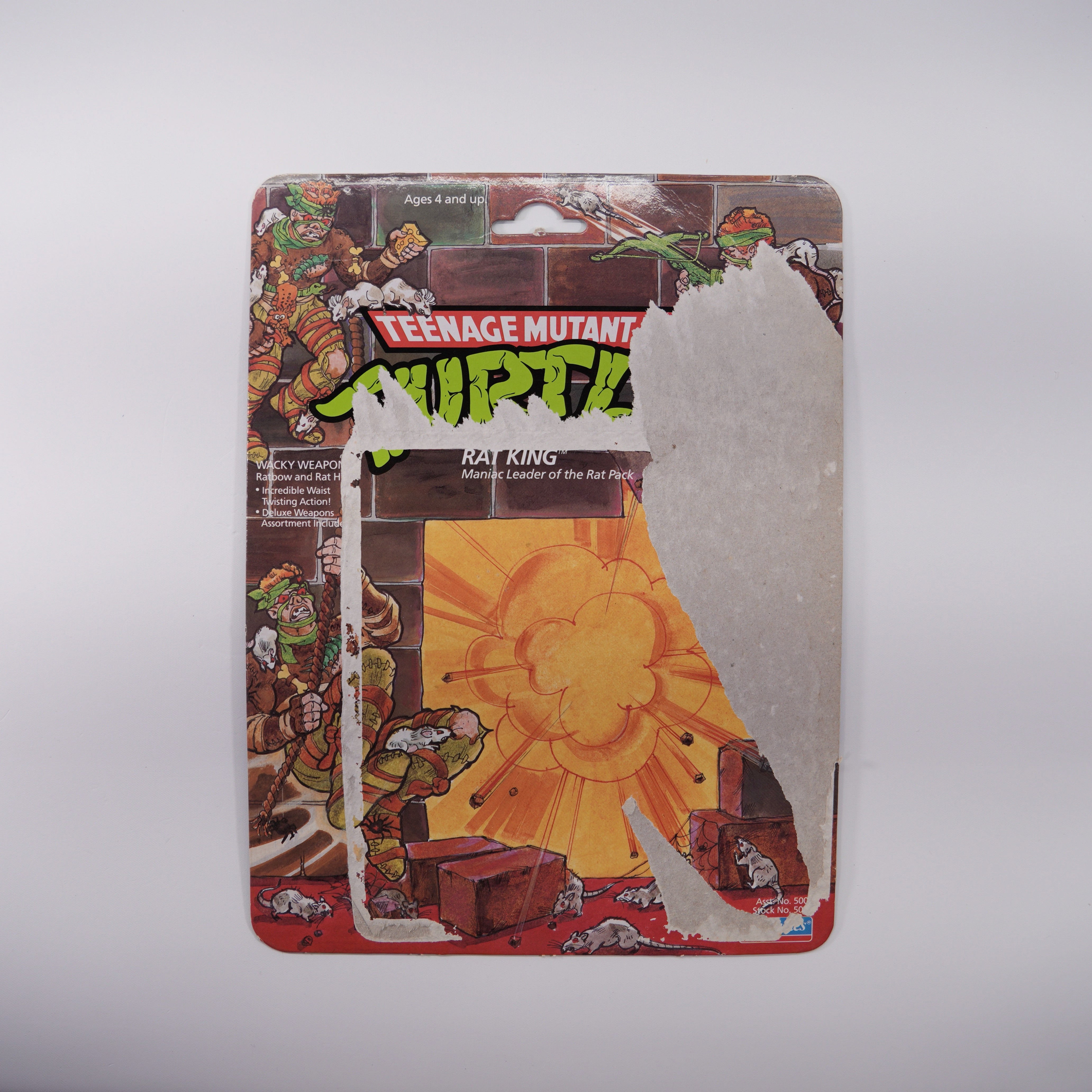 1989 Rat King TMNT Complete with Figure, Accessories, and Full Cardback