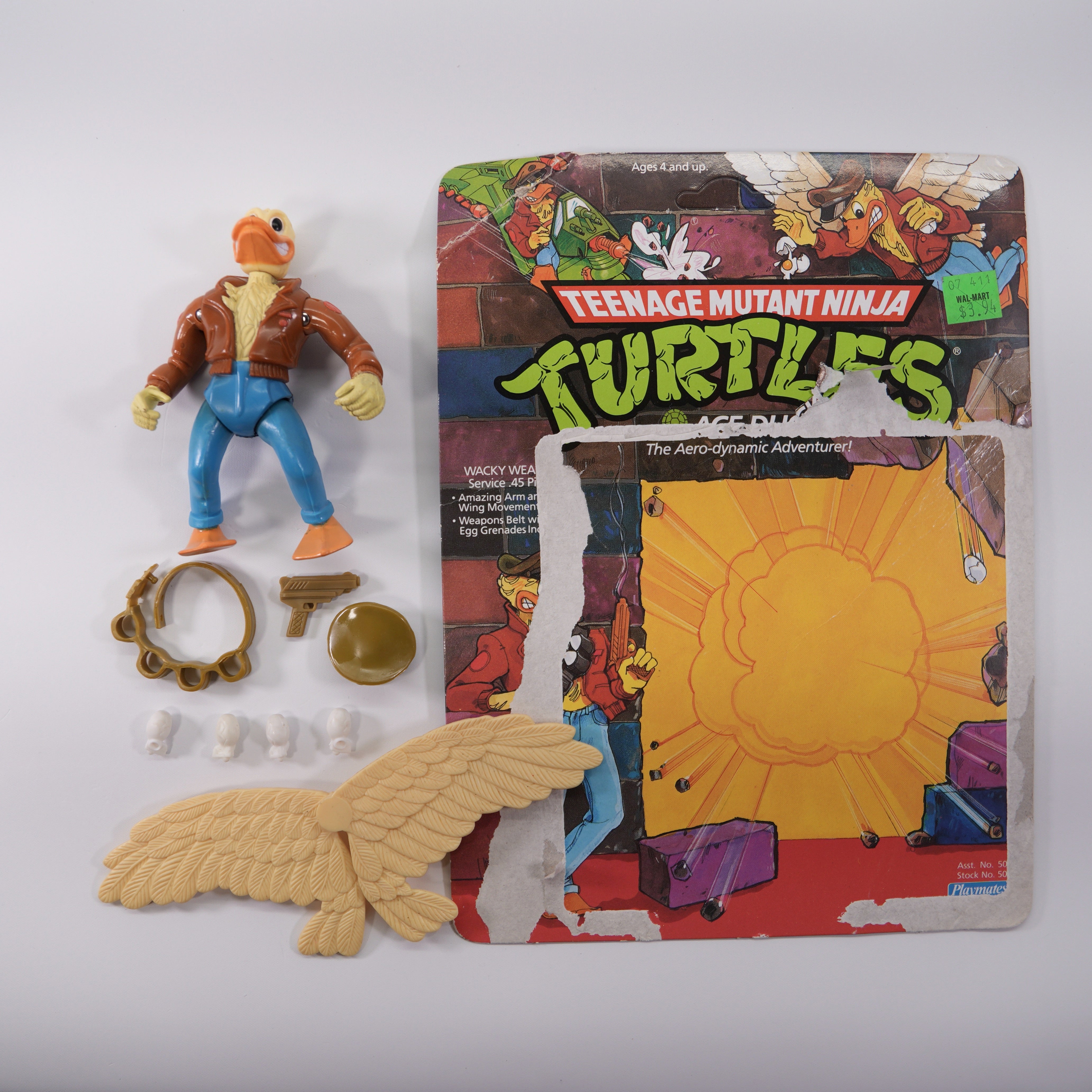 1989 Ace Duck TMNT Complete with Figure, Accessories, and Unpunched Cardback