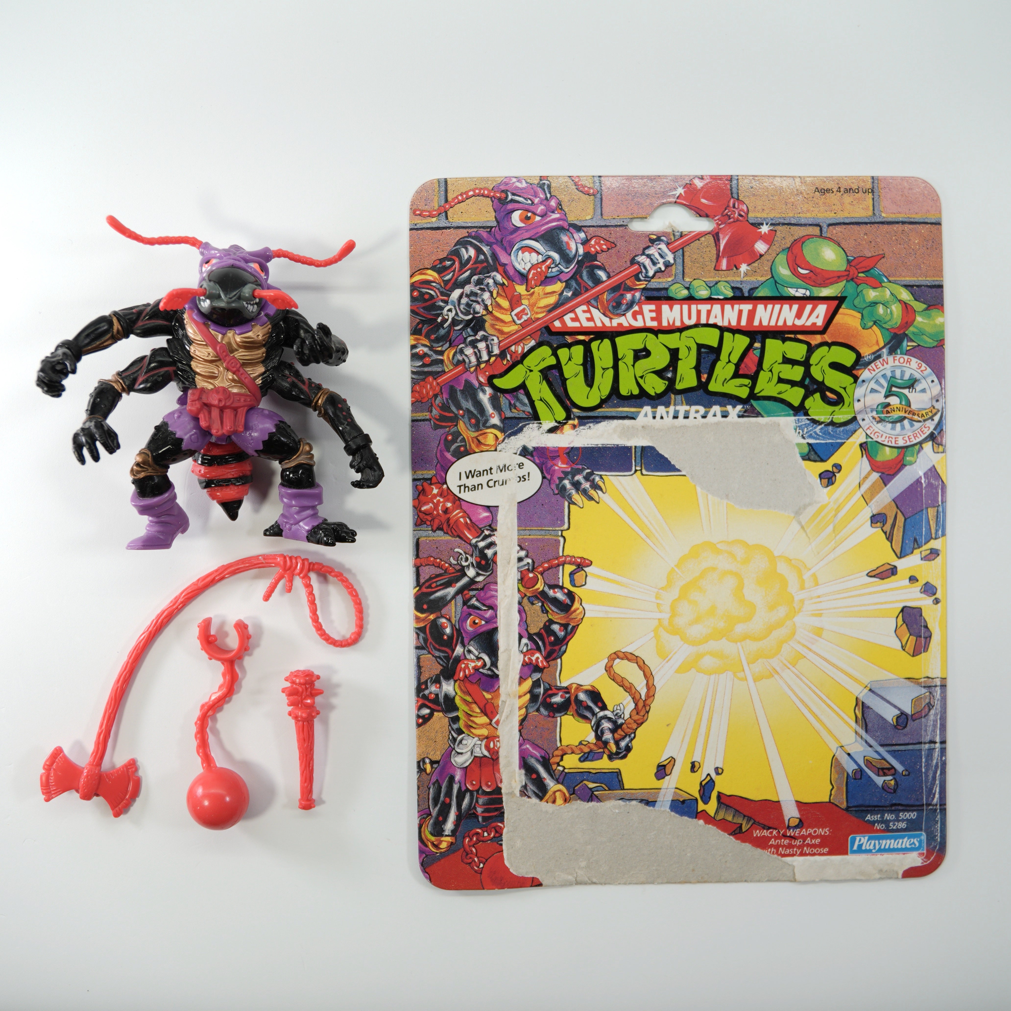 1992 Antrax TMNT Complete with Figure, Accessories, and Full Cardback