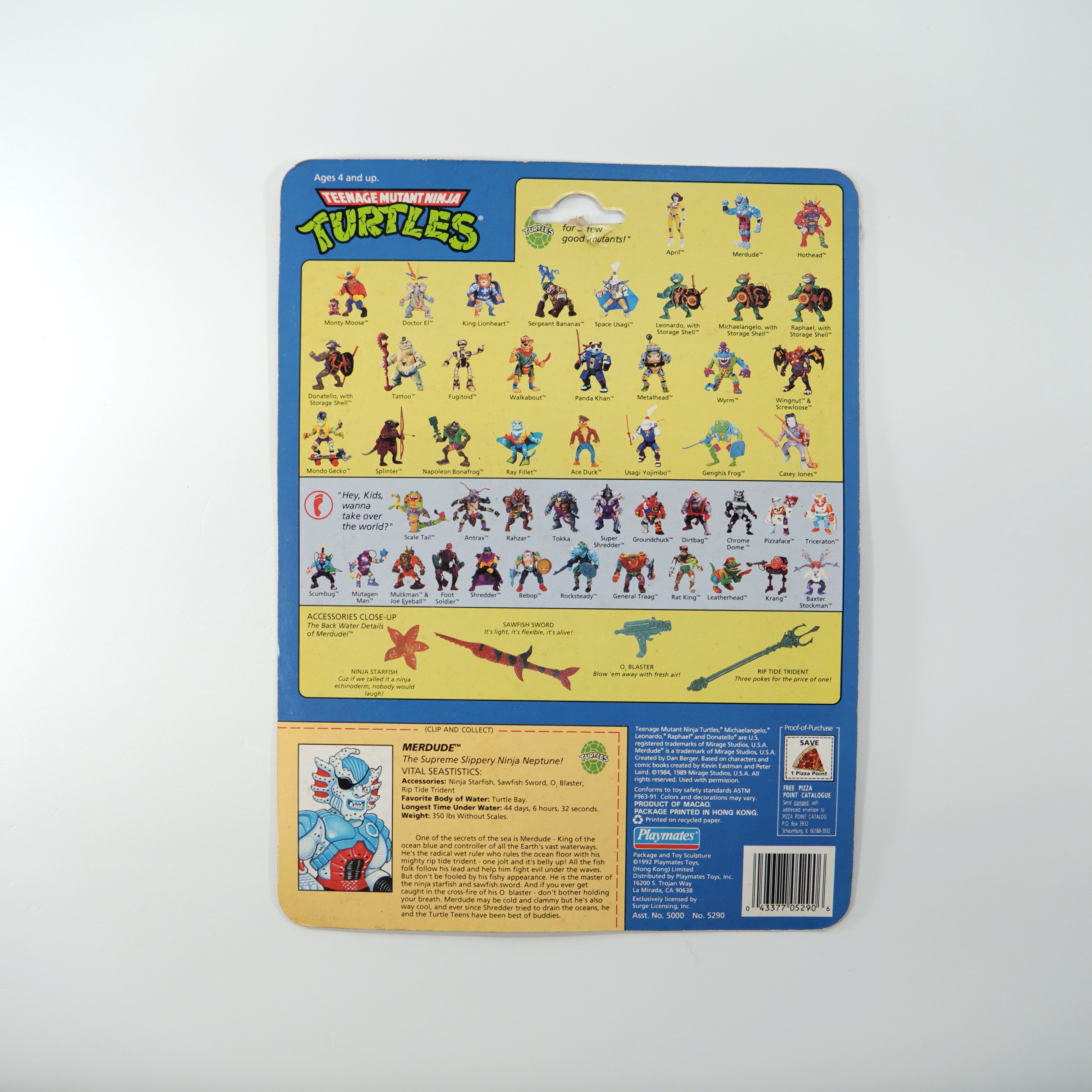 1992 Merdude TMNT Complete with Figure, Accessories, and Full Cardback