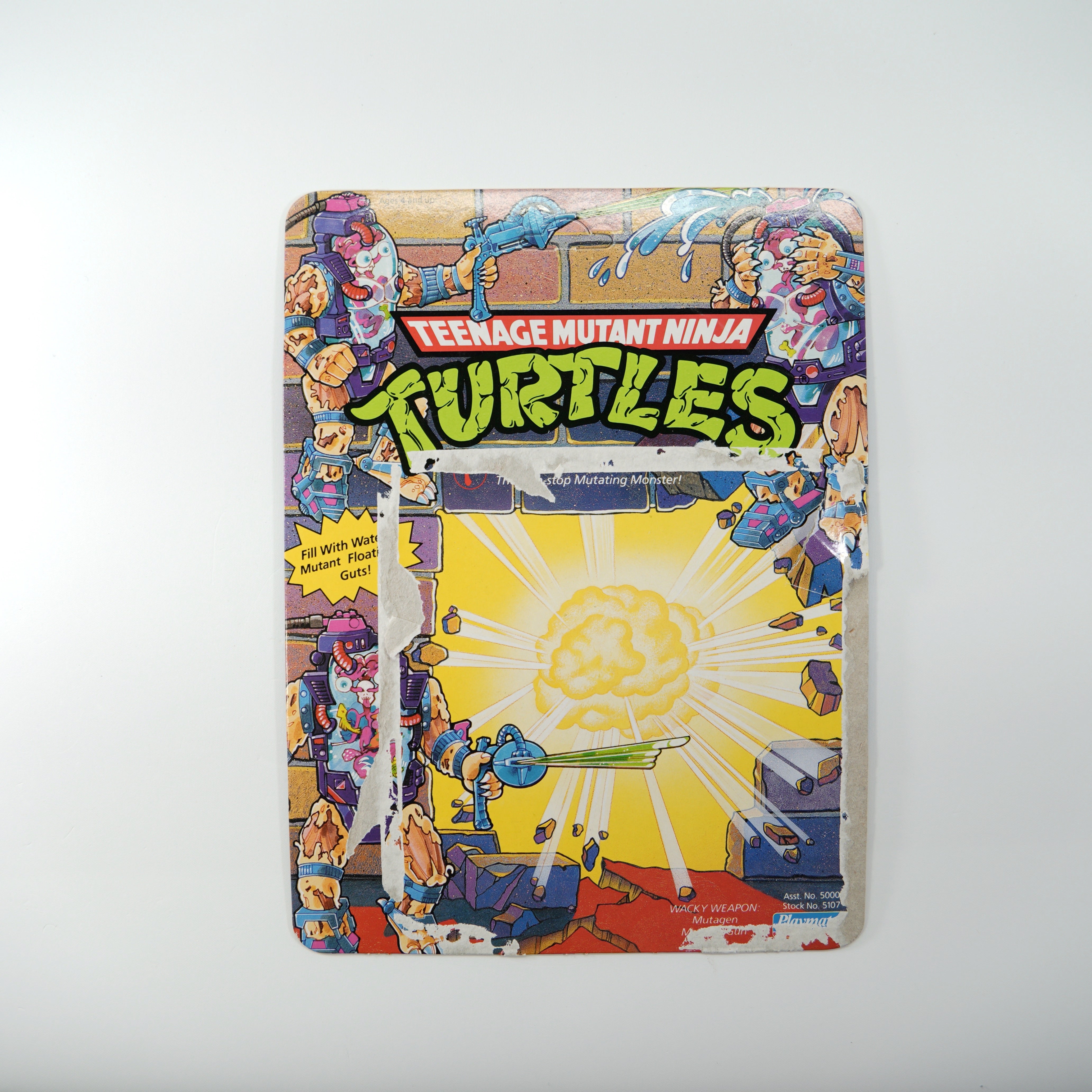 1990 Mutagen Man TMNT Complete with Figure, Accessories, and Unpunched Cardback