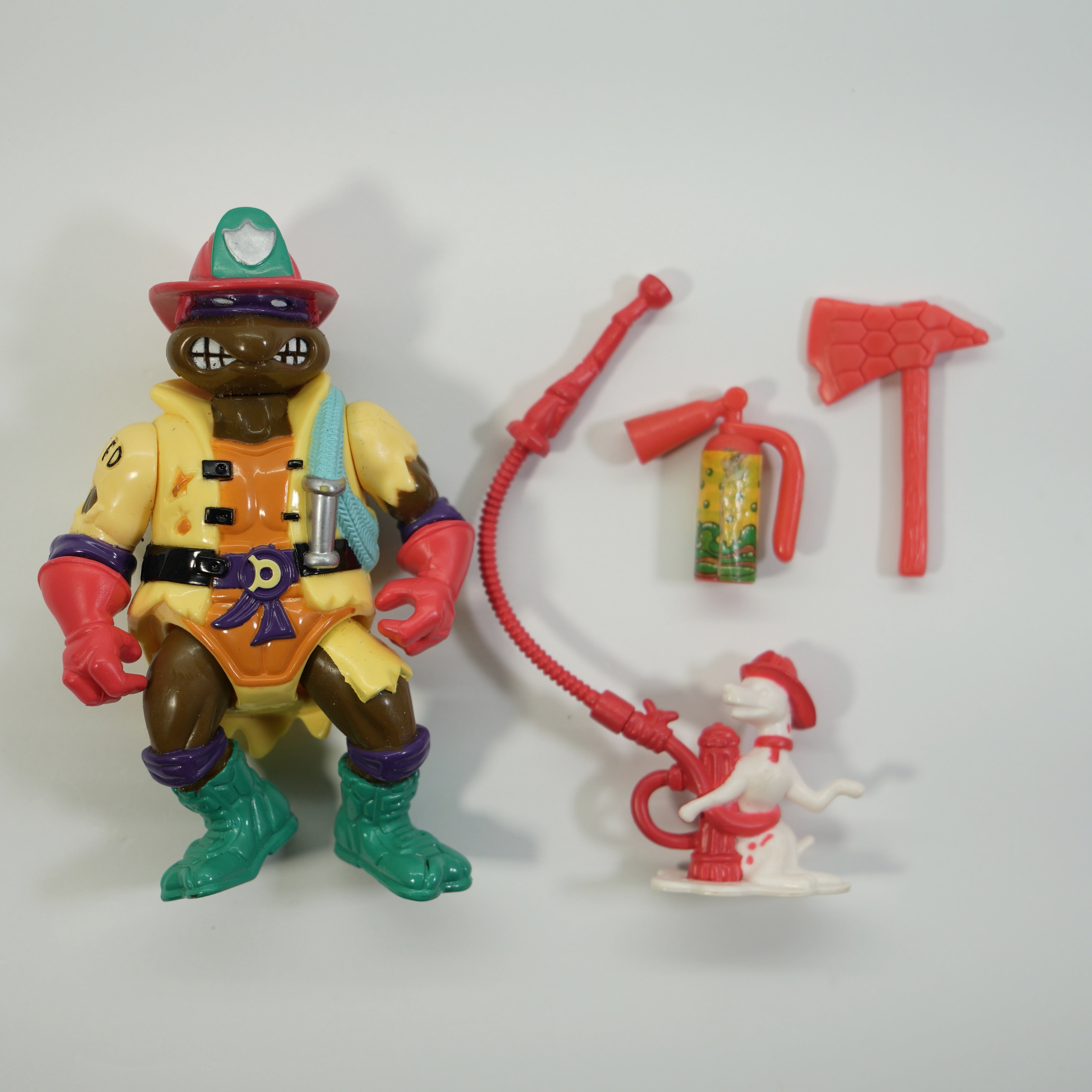 1991 Hose 'Em Down Don TMNT Complete with Figure, Accessories, and Unpunched Cardback