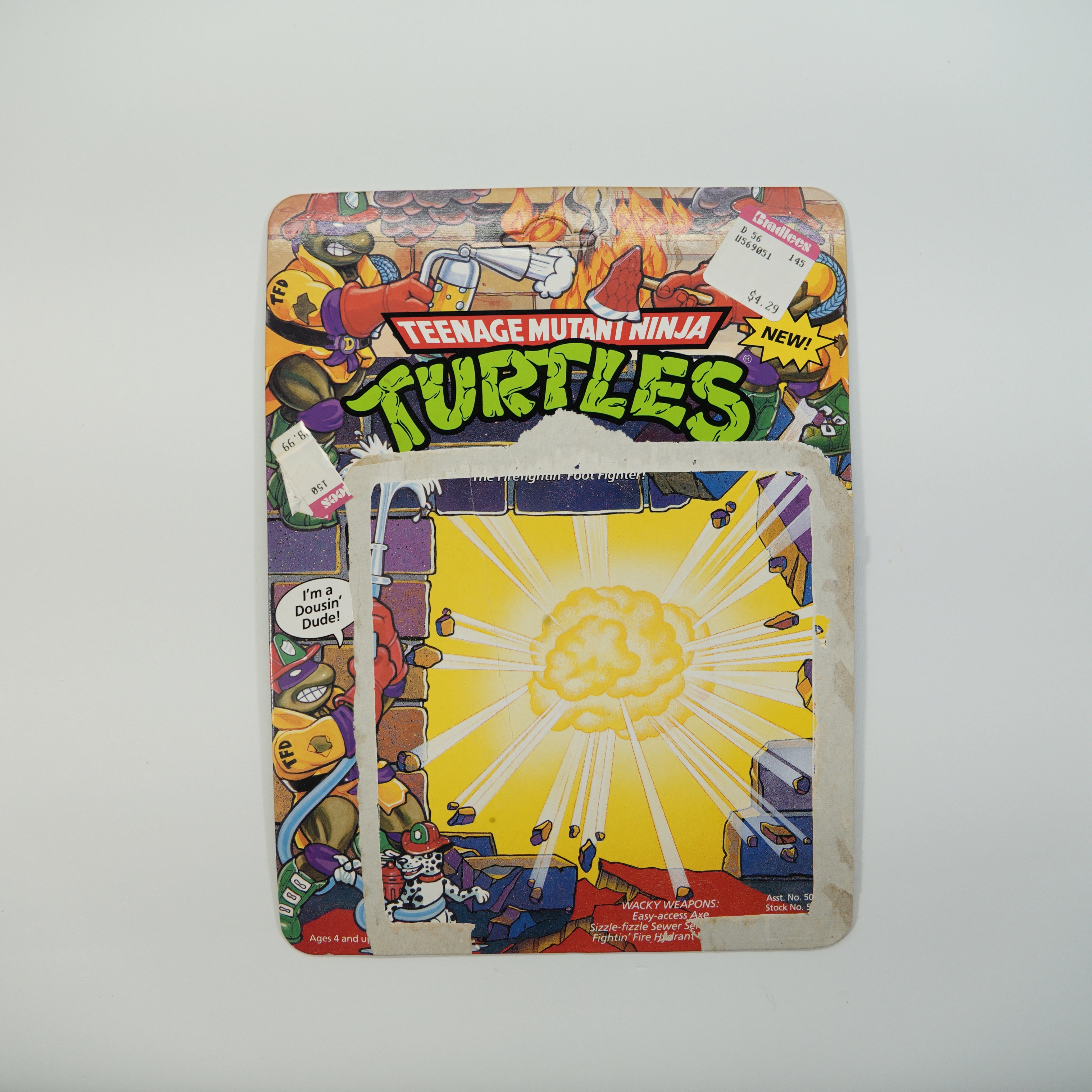 1991 Hose 'Em Down Don TMNT Complete with Figure, Accessories, and Unpunched Cardback