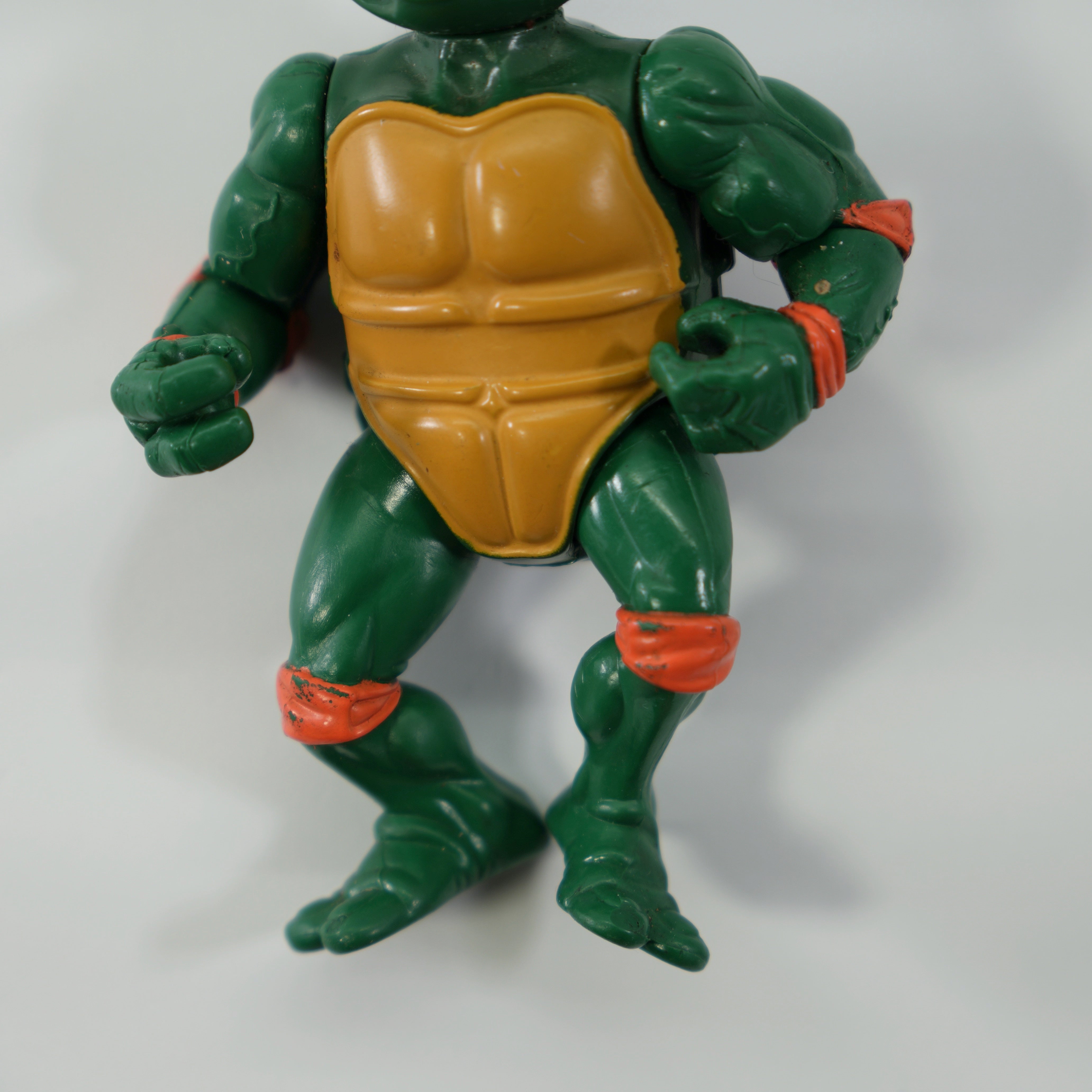 1988 Michaelangelo Soft Head TMNT Complete with Figure, Accessories, and Unpunched 10 Back Cardback