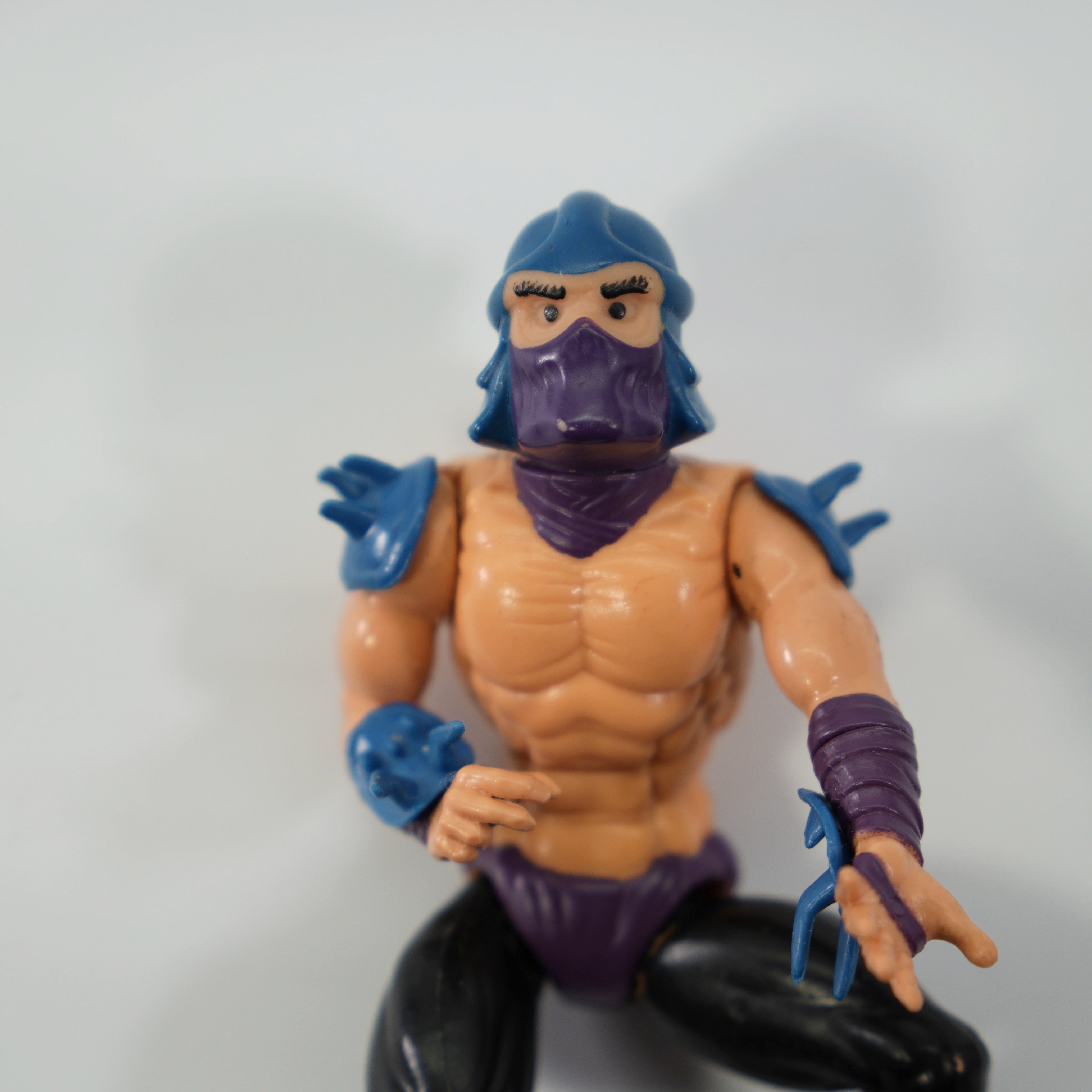 1988 Shredder Soft Head TMNT Complete with Figure, Accessories, and Unpunched 10 Back Cardback