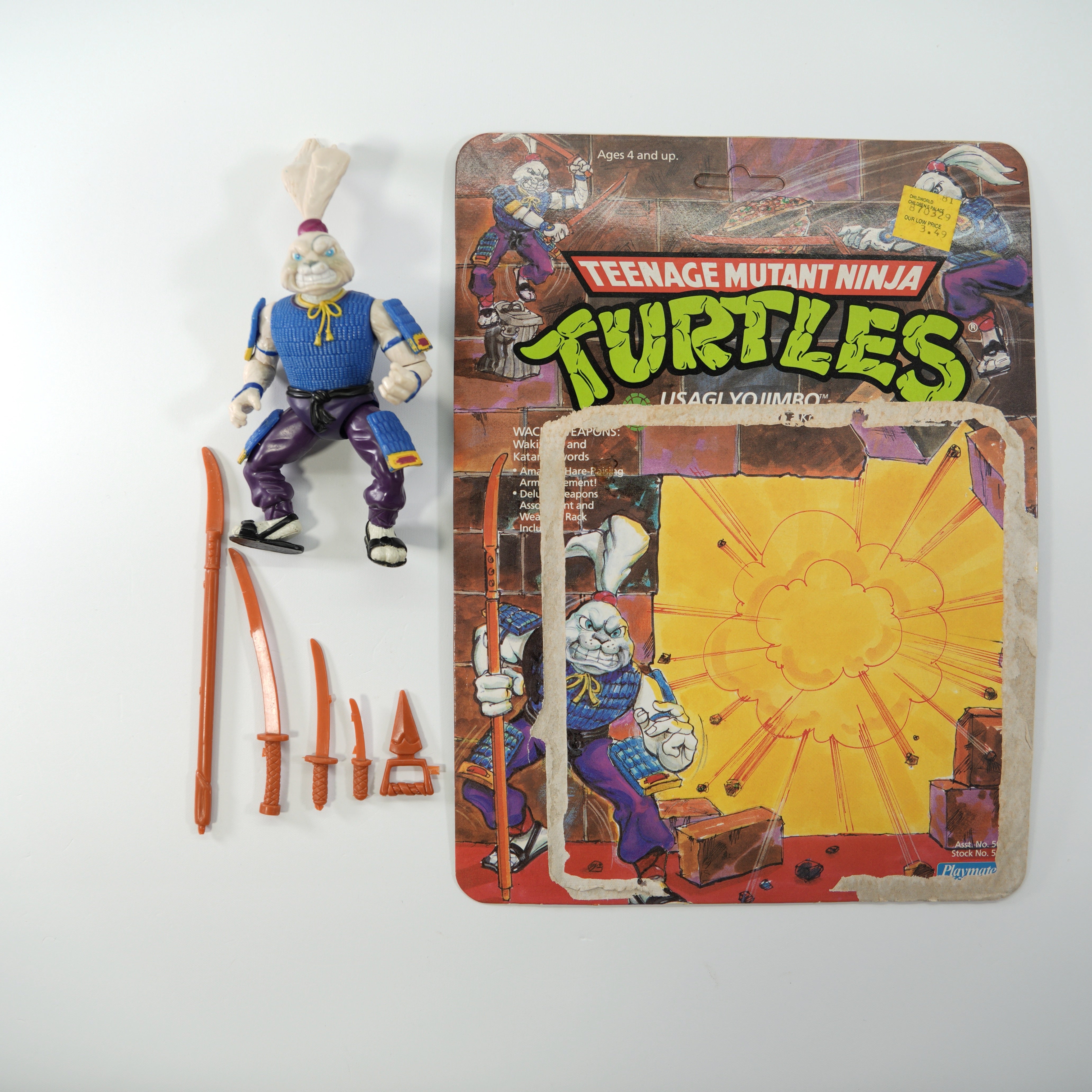 1989 Usagi Yojimbo TMNT Complete with Figure, Accessories, and Unpunched Cardback