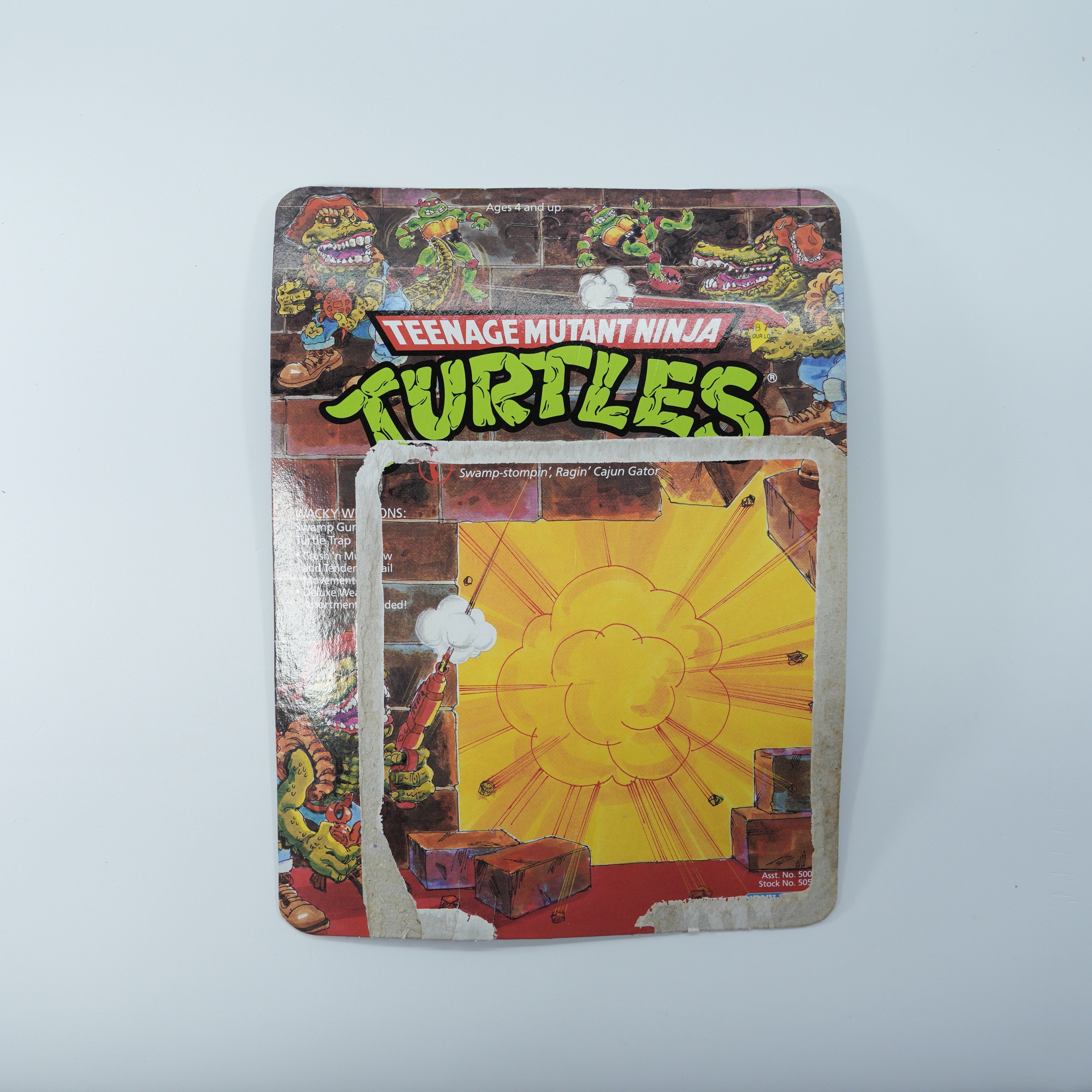 1989 Leatherhead TMNT Complete with Figure, Accessories, and Unpunched Cardback