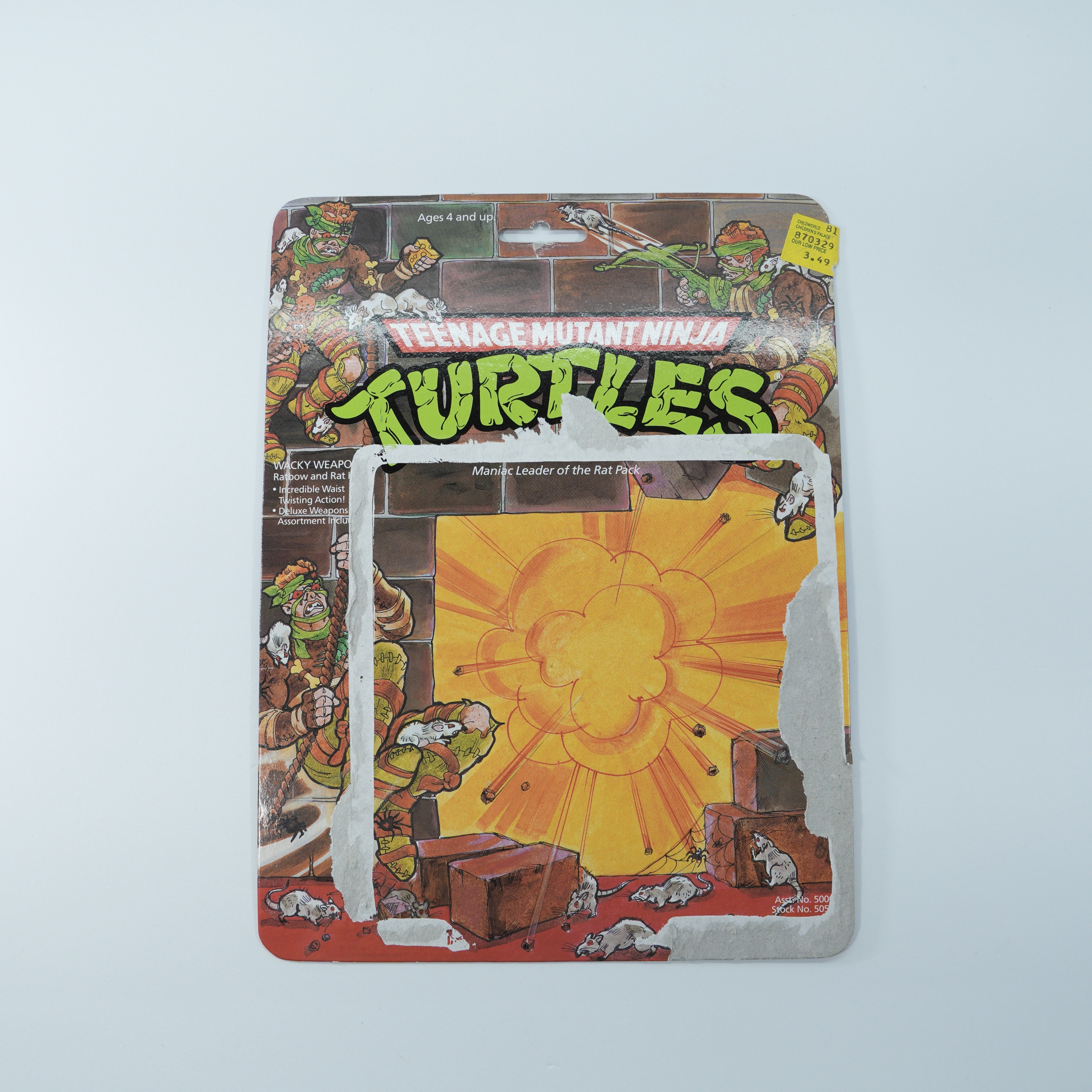 1989 Rat King TMNT Complete with Figure, Accessories, and Full Cardback