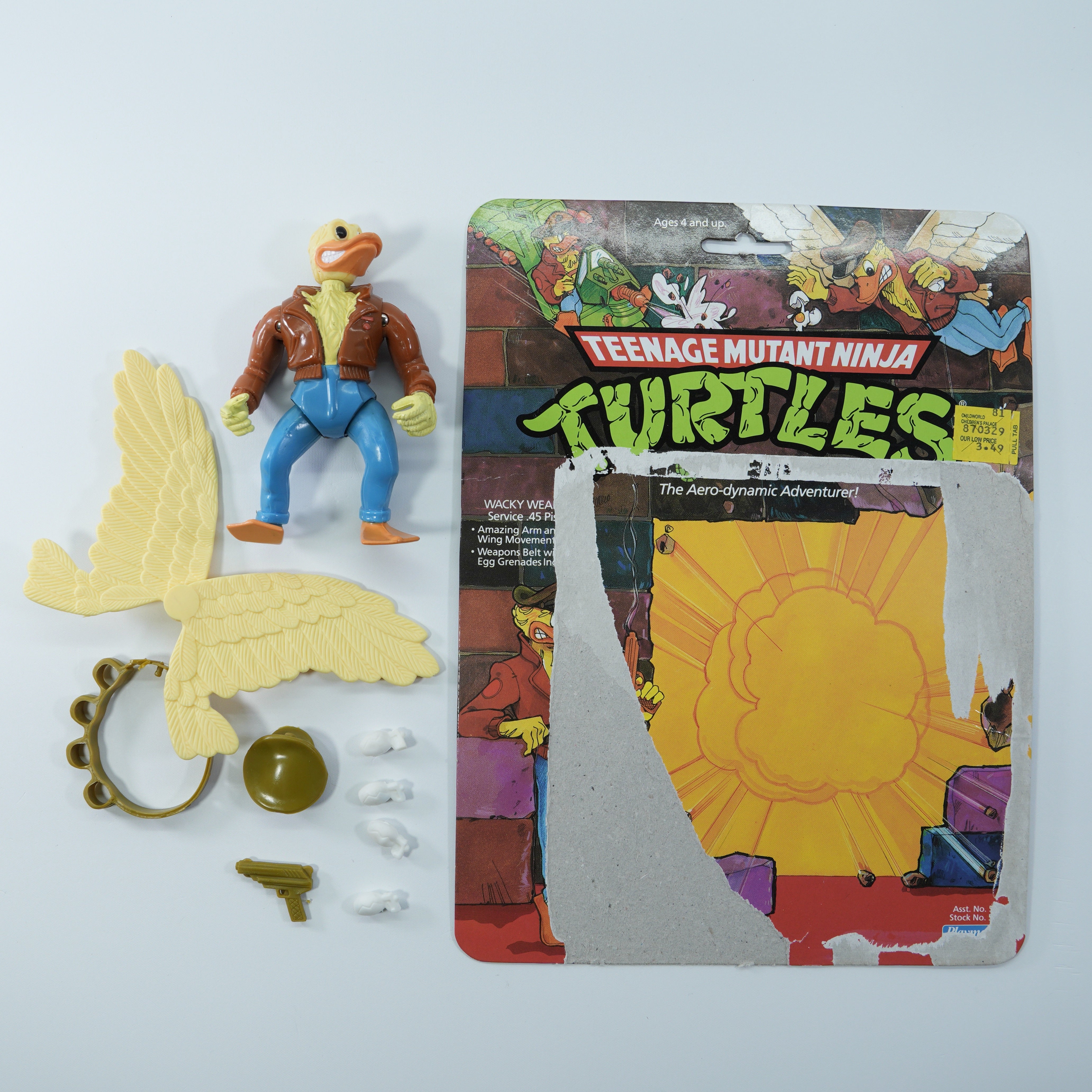 1989 Ace Duck TMNT Complete with Figure, Accessories, and Full Cardback