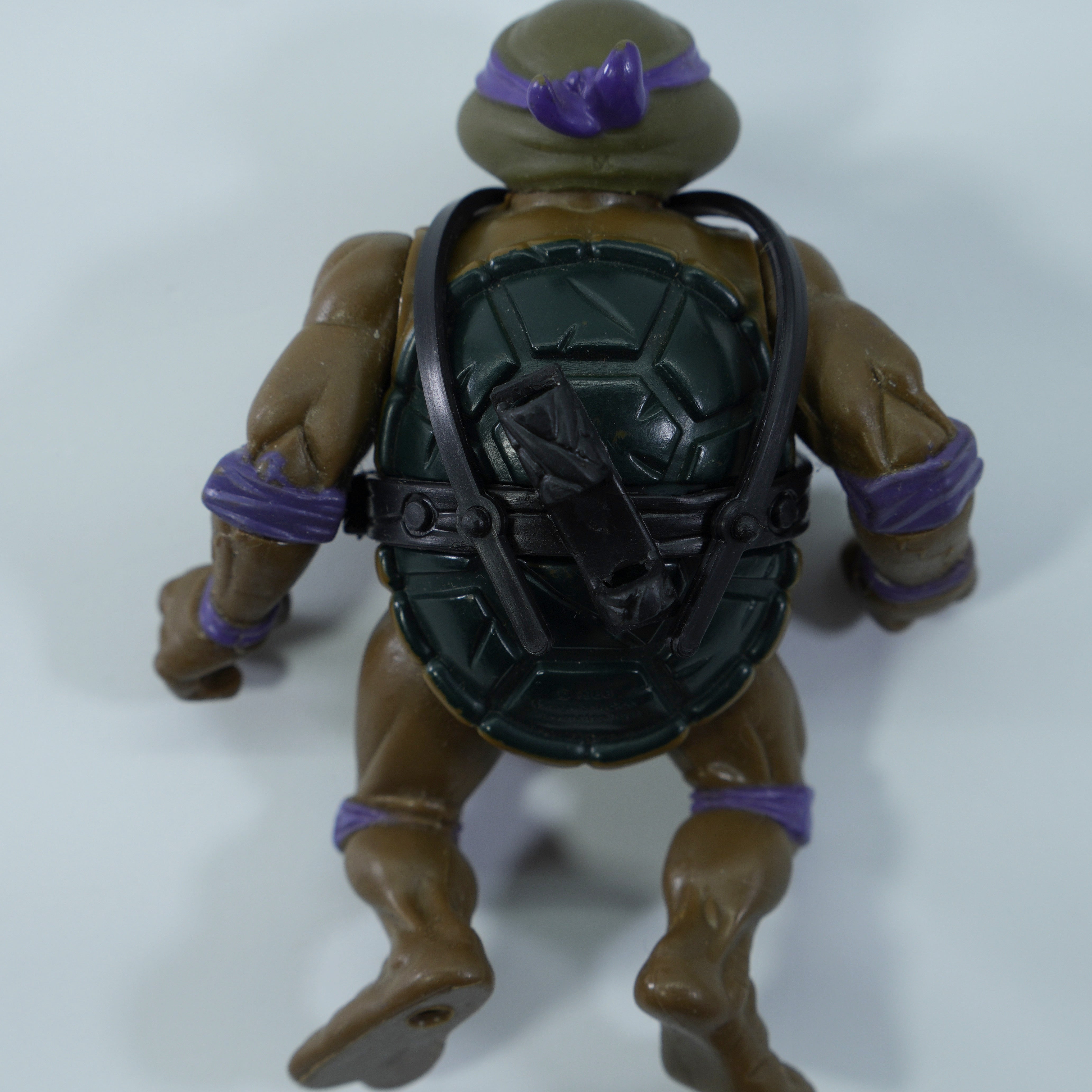 1988 Donatello Soft Head TMNT Complete with Figure, Accessories, and Unpunched 10 Back Cardback