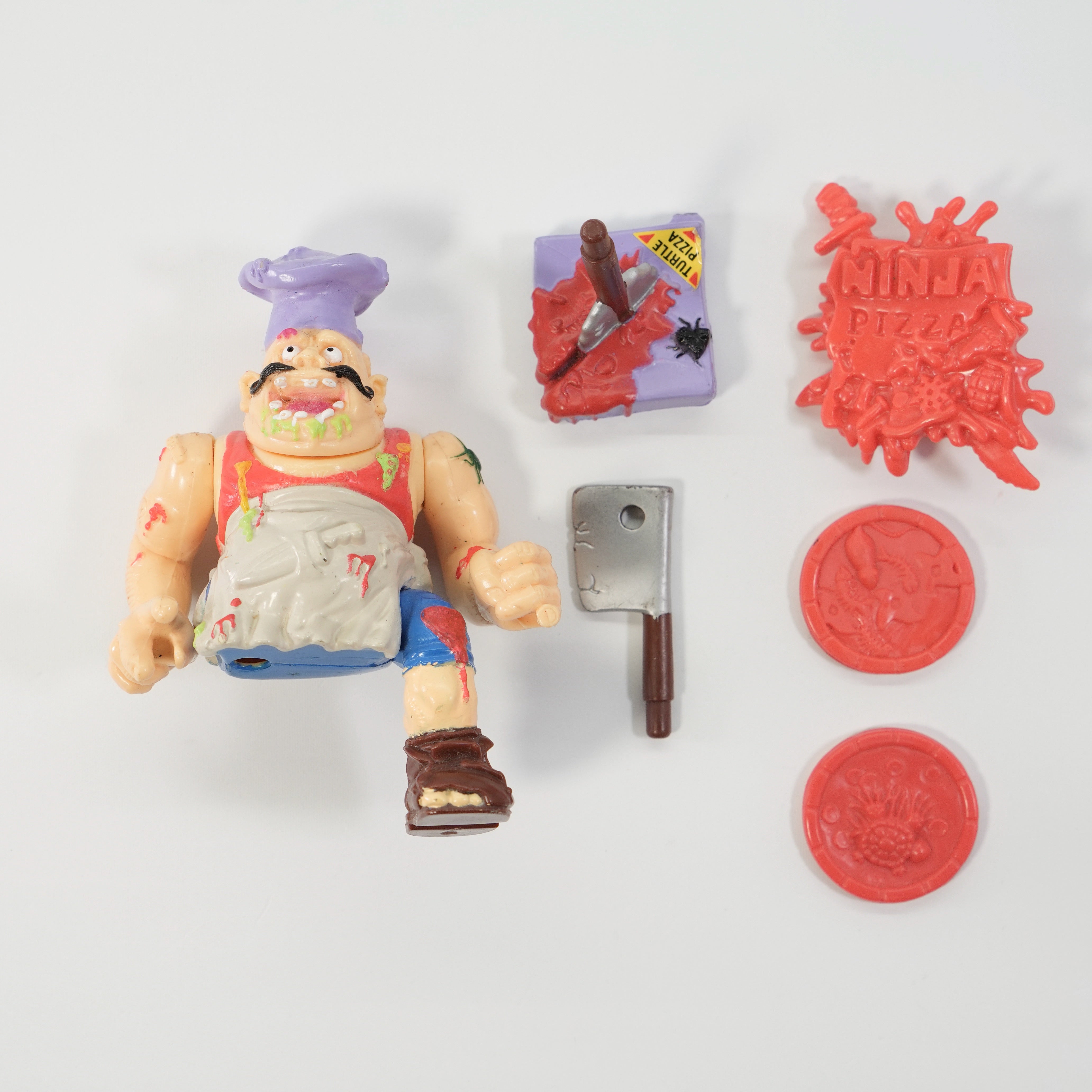 1990 Pizzaface TMNT Complete with Figure, Accessories, and Unpunched Cardback