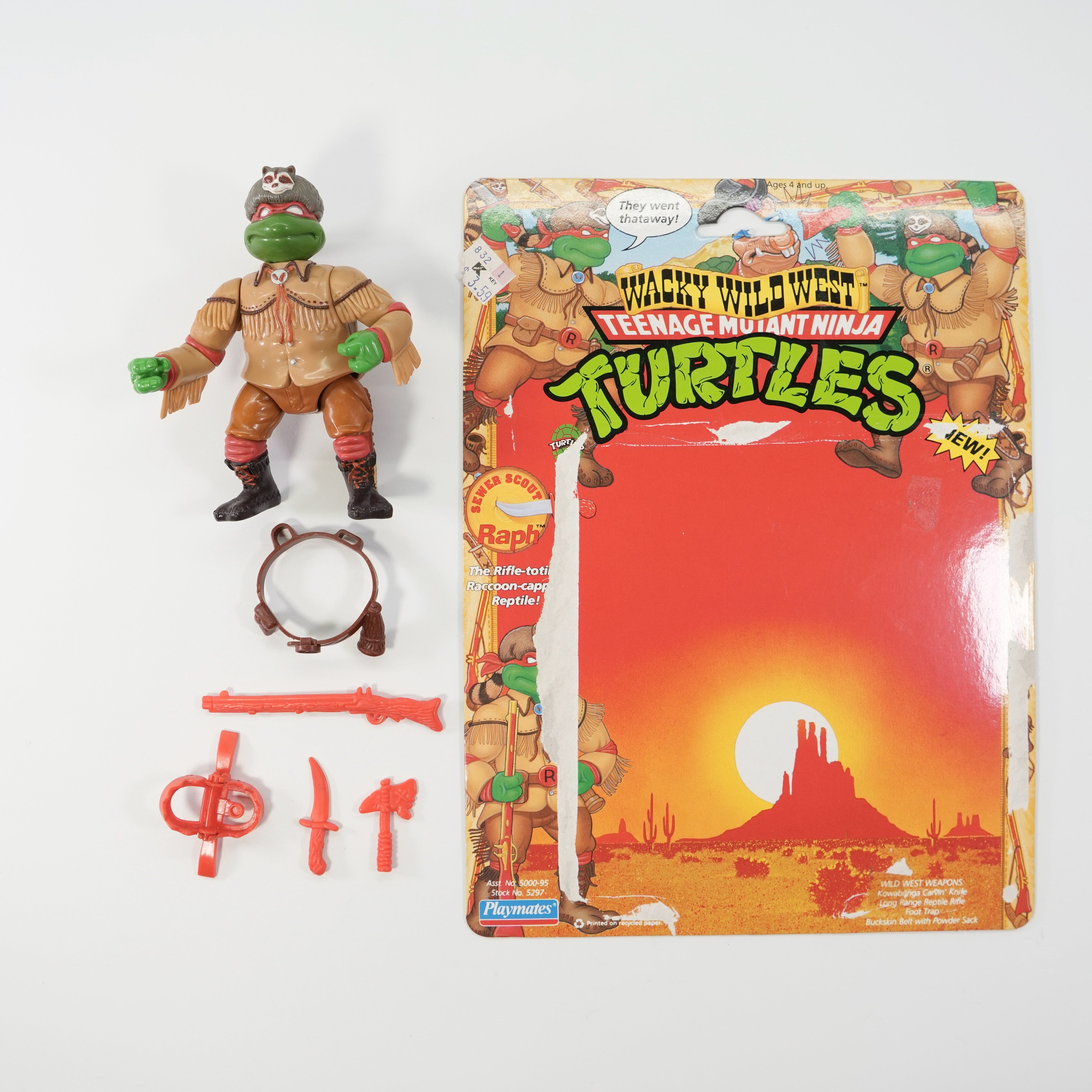 1992 Sewer Scout Raph TMNT Complete with Figure, Accessories, and Full Cardback