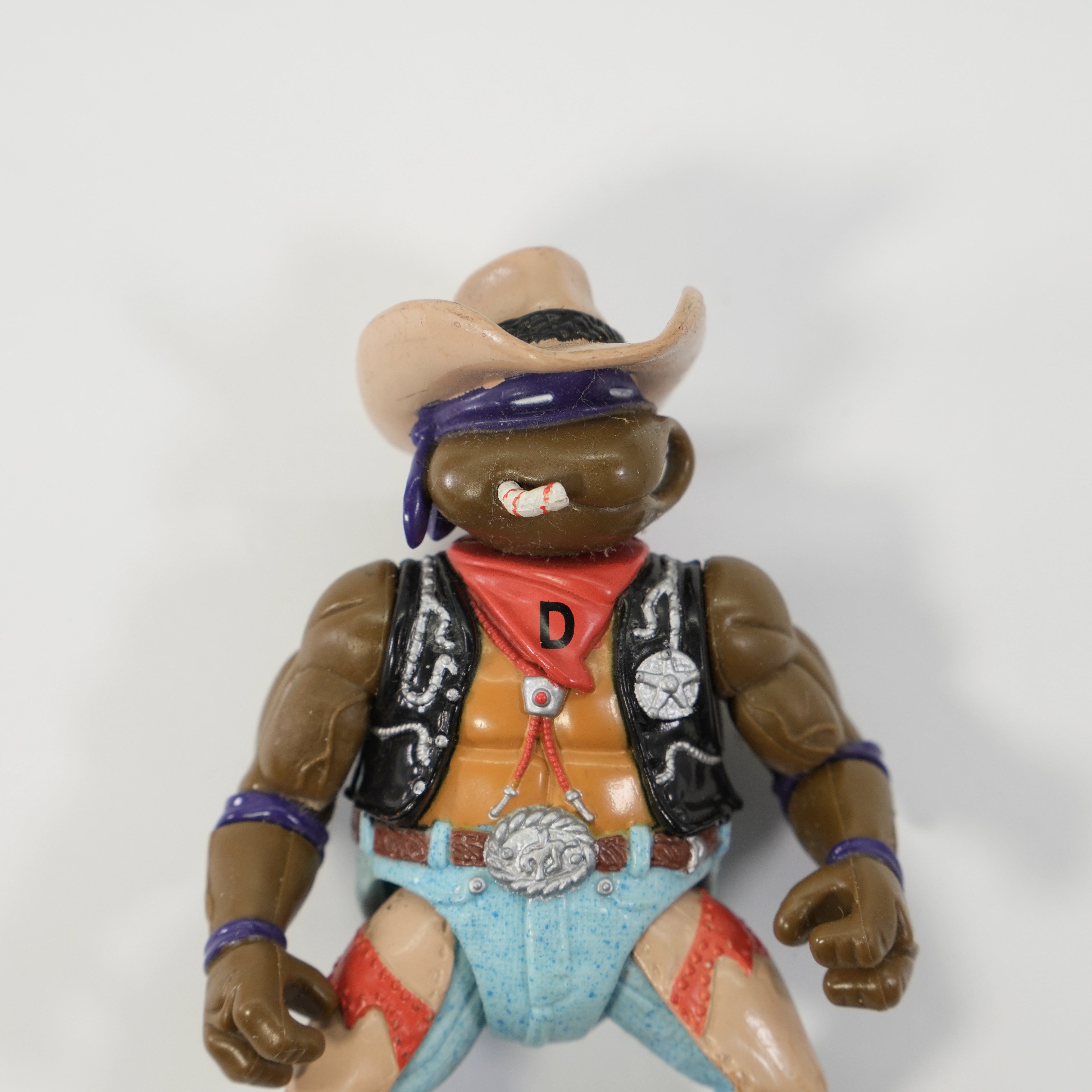 1992 Crazy Cowboy Don TMNT Complete with Figure, Accessories, and Unpunched Cardback