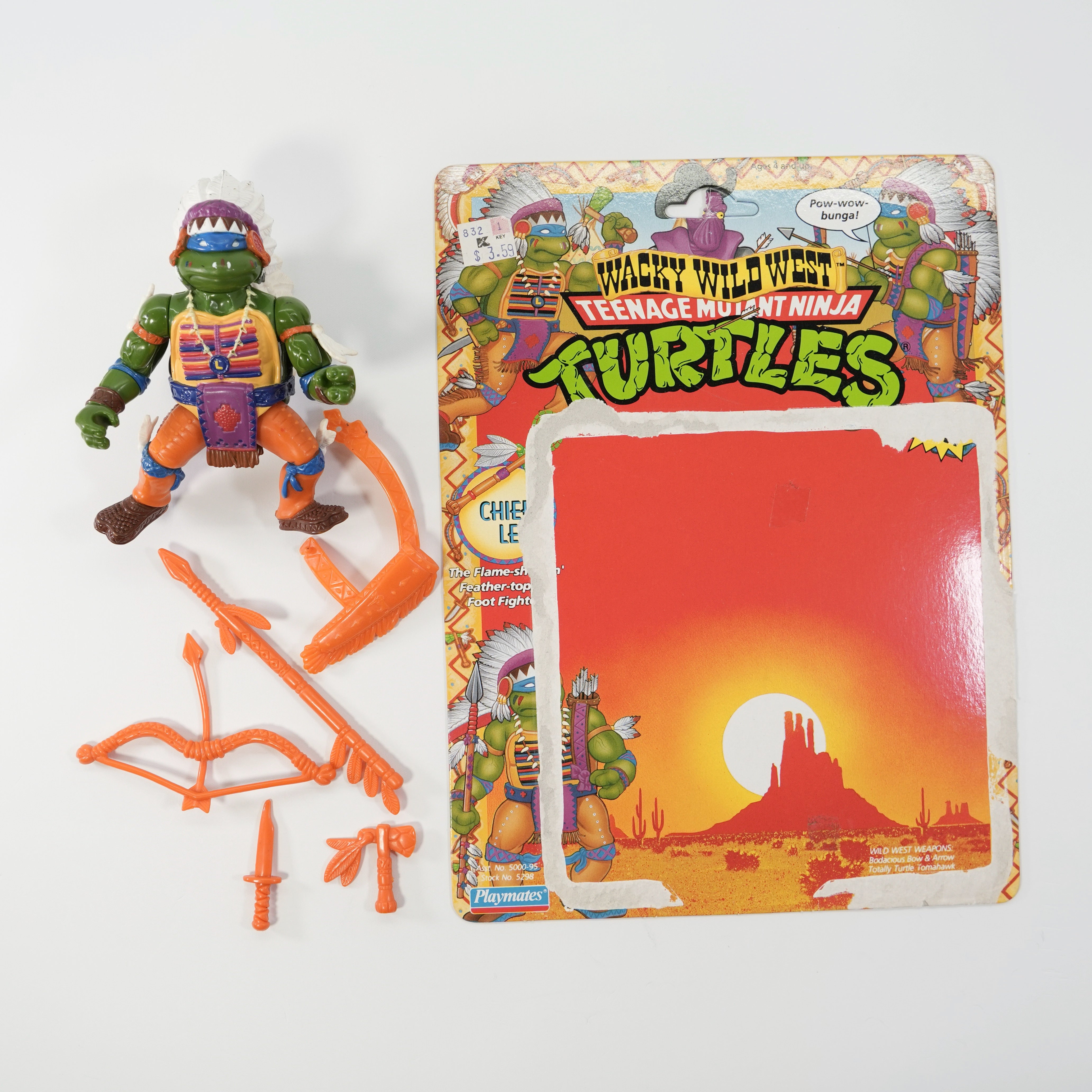 1992 Chief Leo TMNT Complete with Figure, Accessories, and Full Cardback