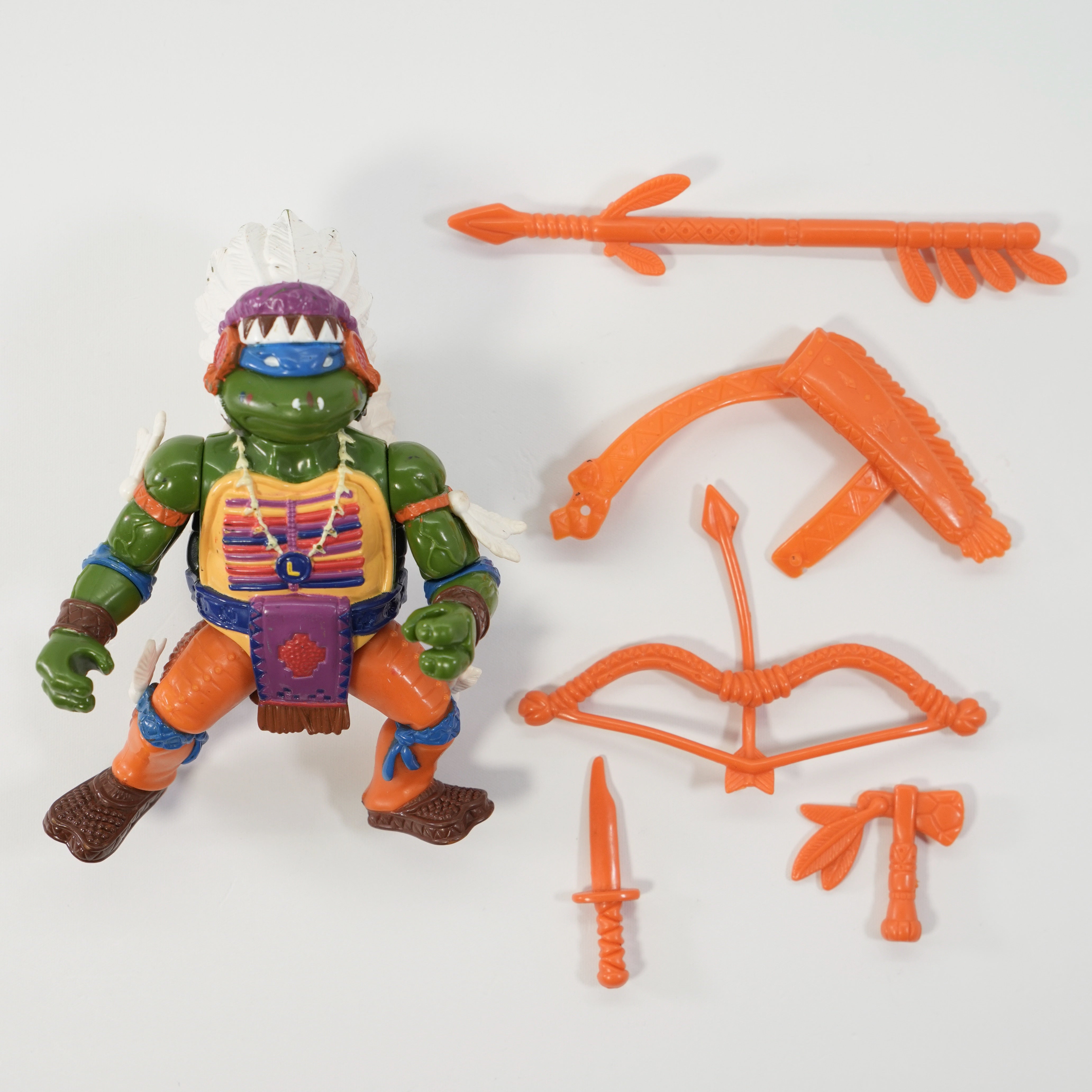 1992 Chief Leo TMNT Complete with Figure, Accessories, and Full Cardback