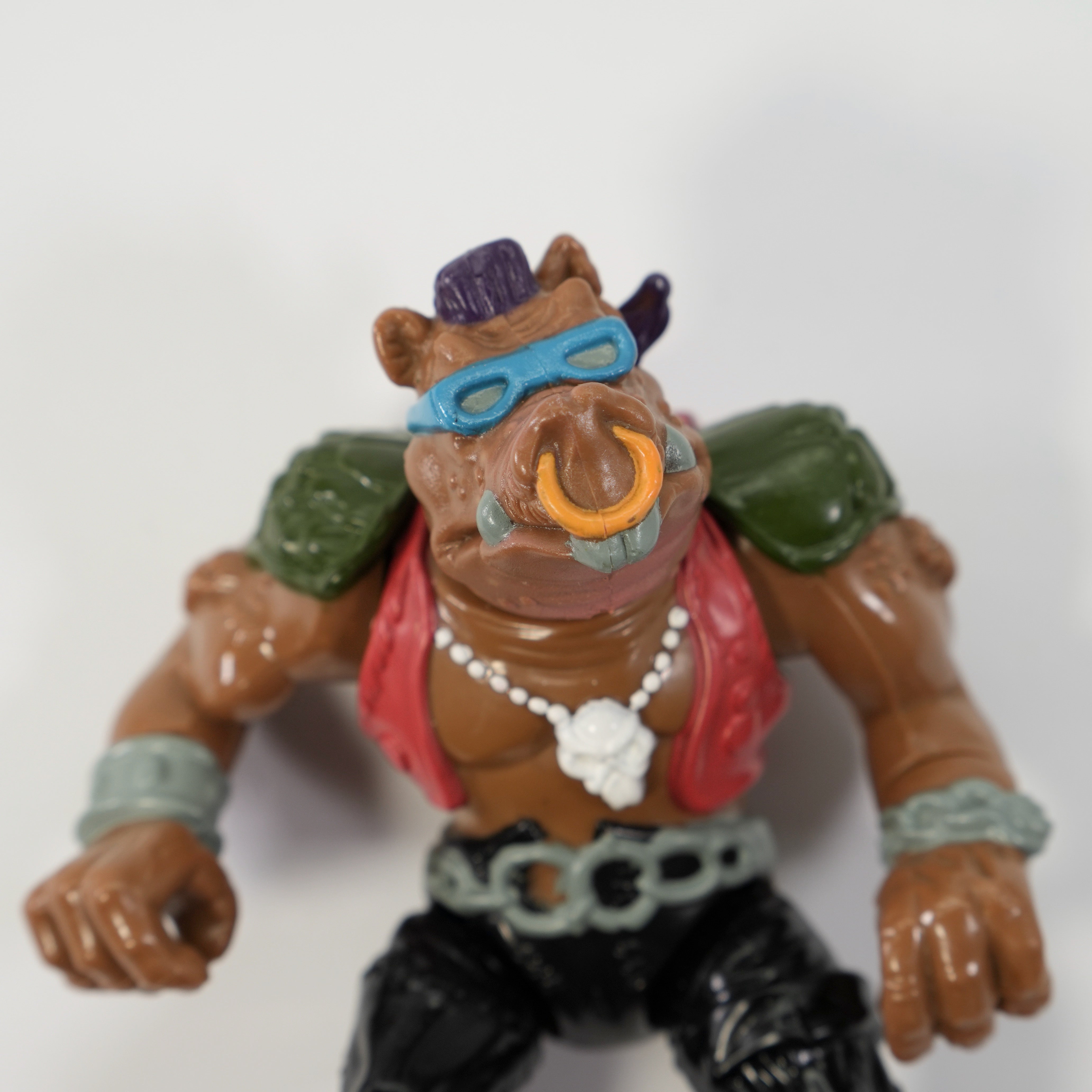 1988 Bebop Hard Head TMNT Complete with Figure, Accessories, and Full Cardback