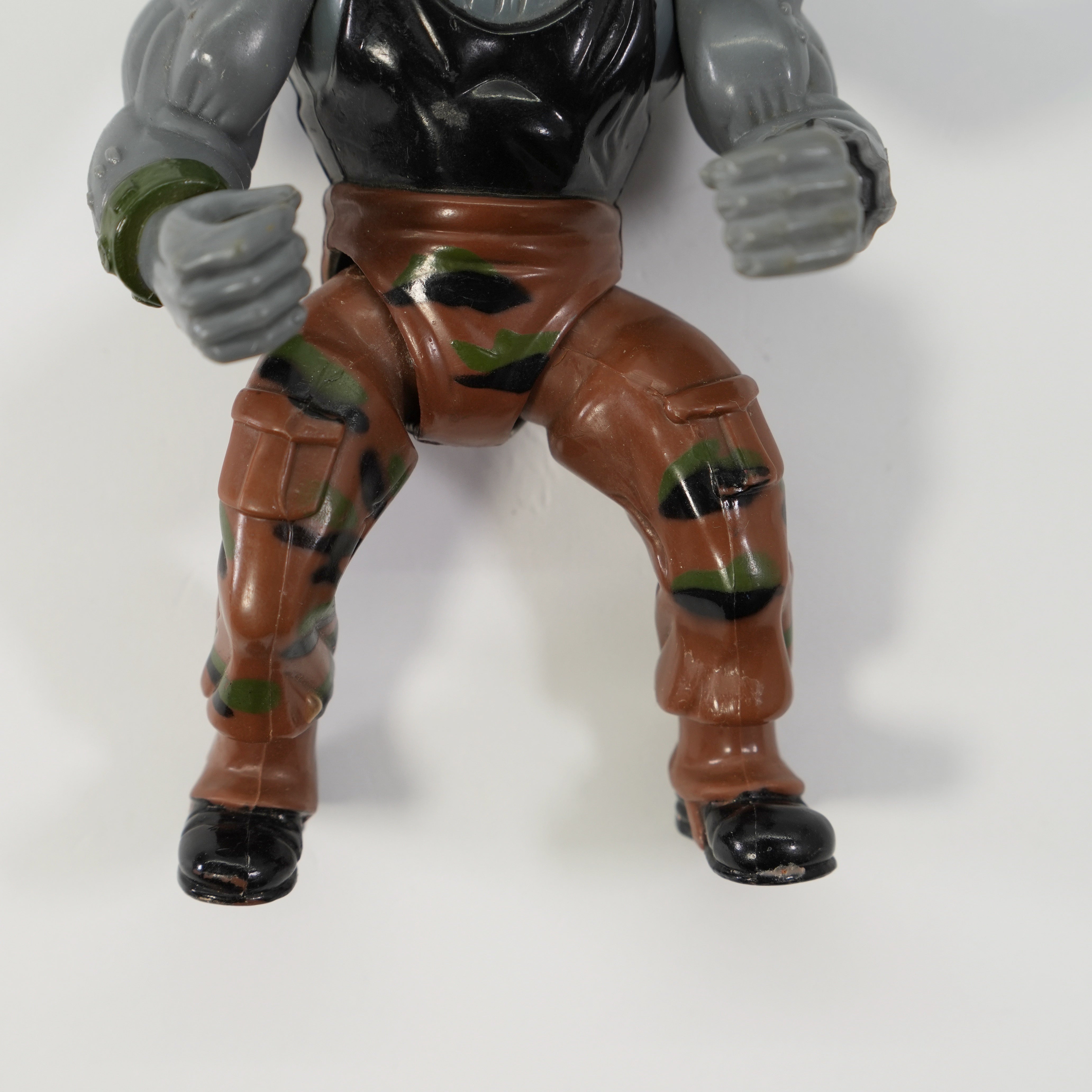 1988 Rocksteady Hard Head TMNT Complete with Figure, Accessories, and Full Cardback