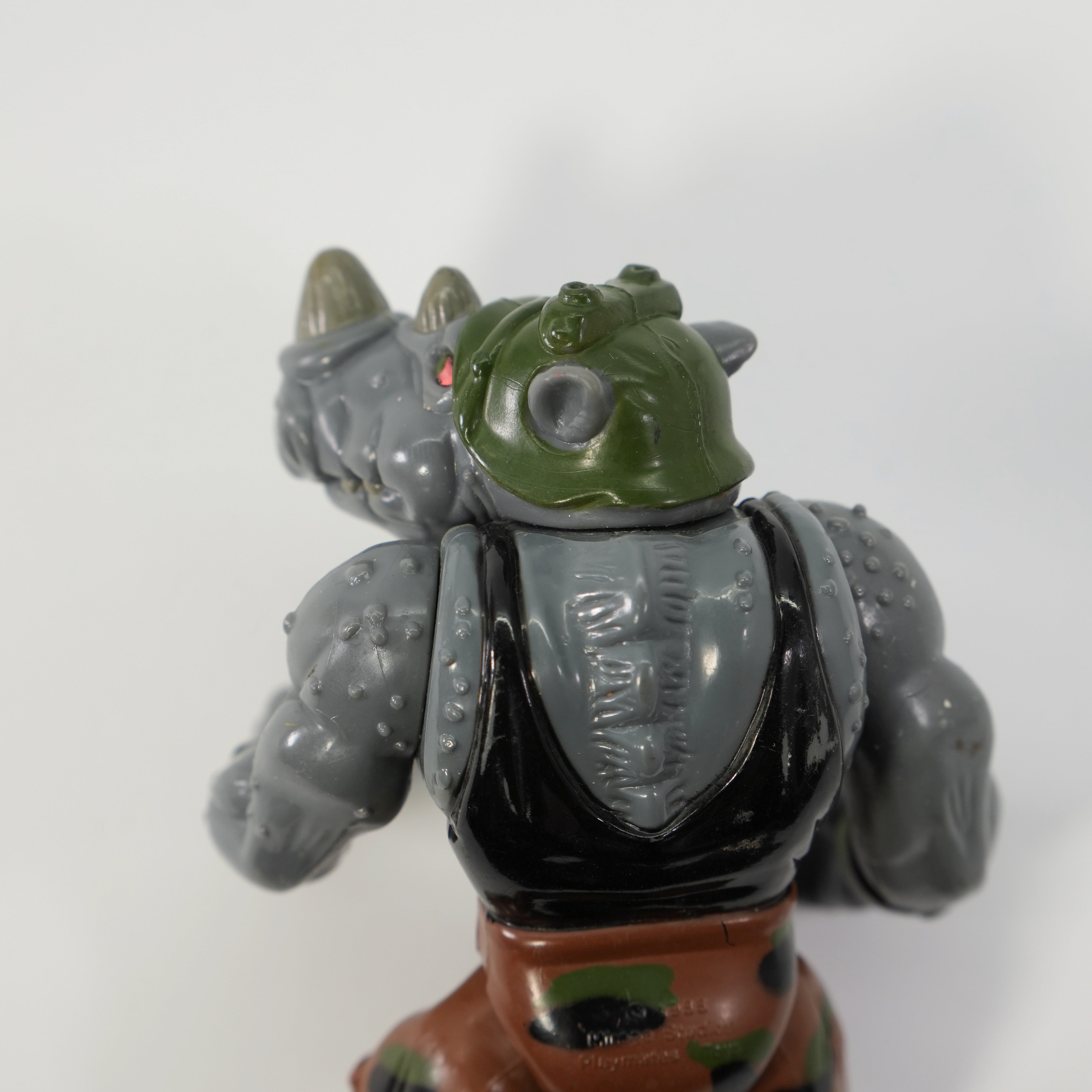 1988 Rocksteady Hard Head TMNT Complete with Figure, Accessories, and Full Cardback