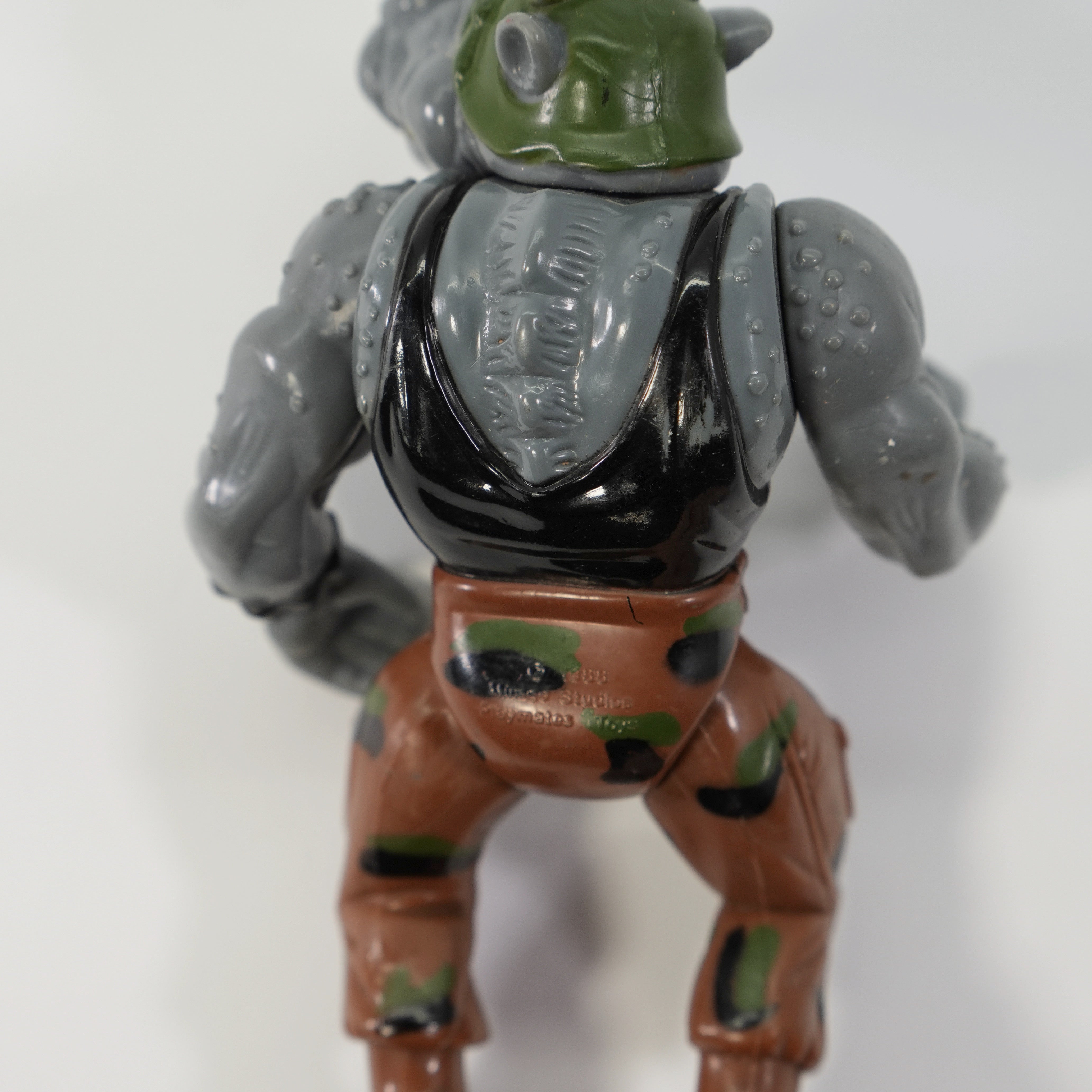 1988 Rocksteady Hard Head TMNT Complete with Figure, Accessories, and Full Cardback